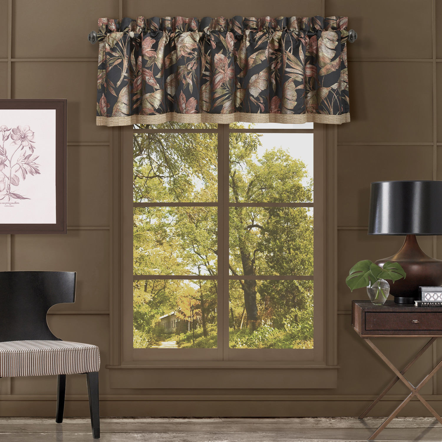 Black Window Straight Valance