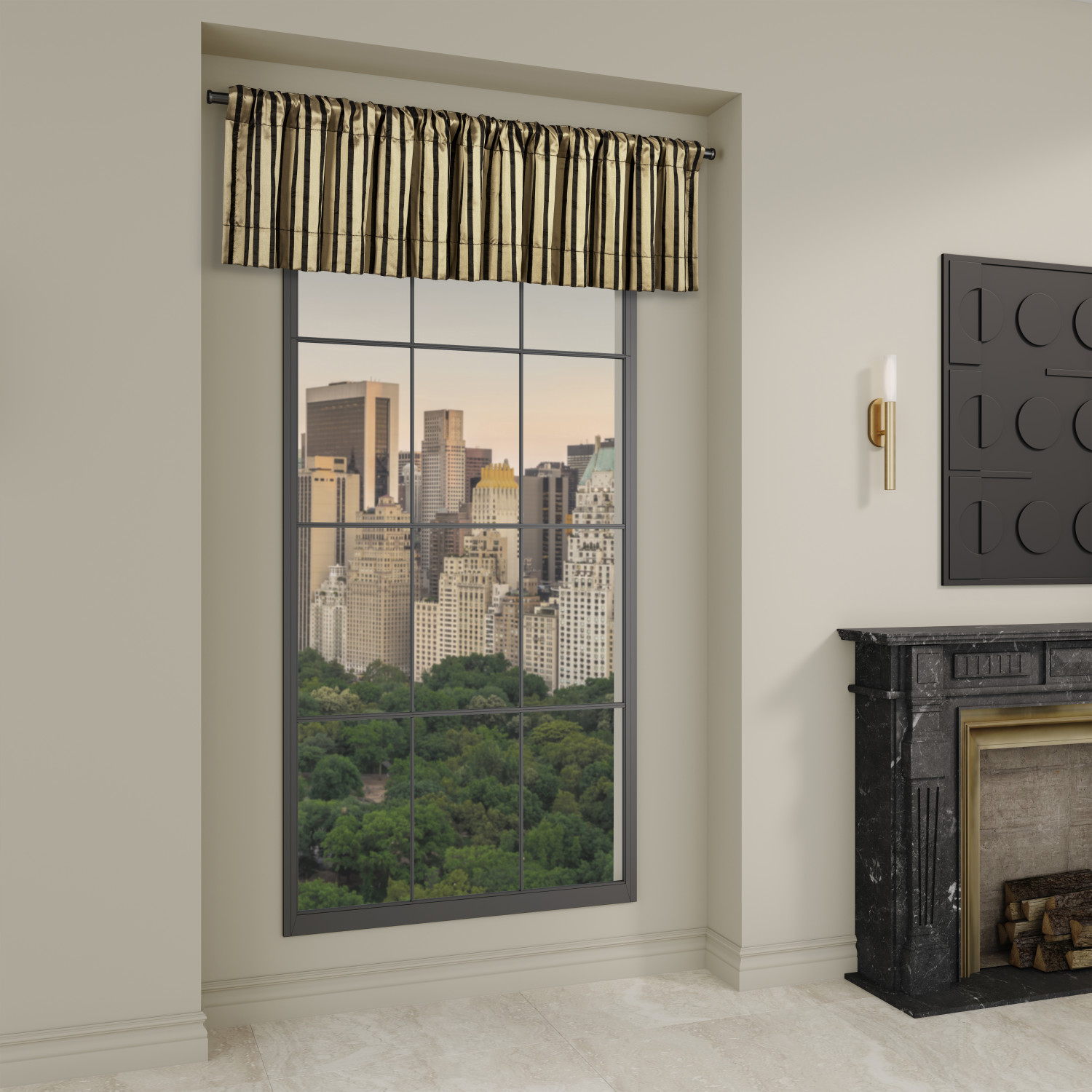 Black Window Straight Valance