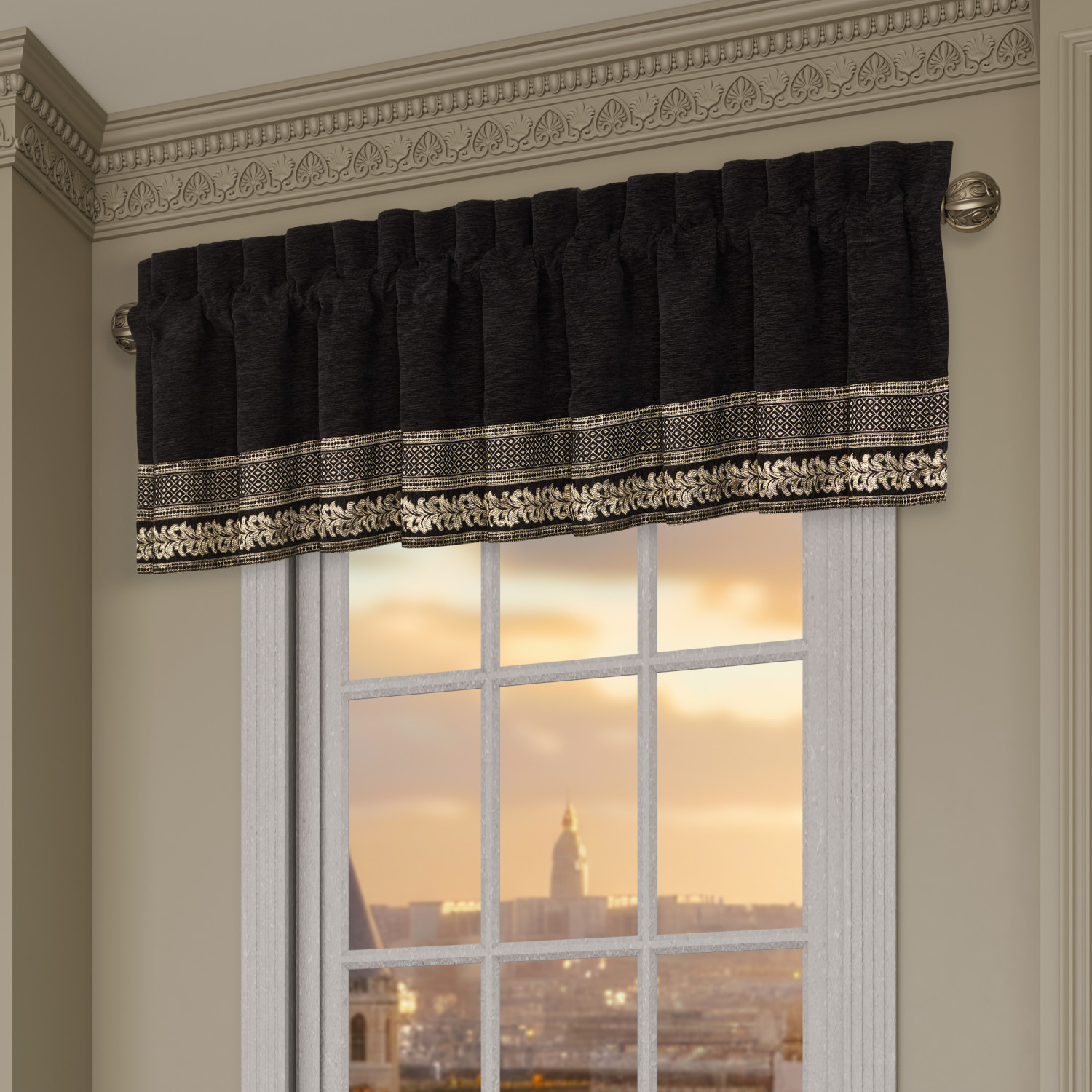 Black Window Straight Valance