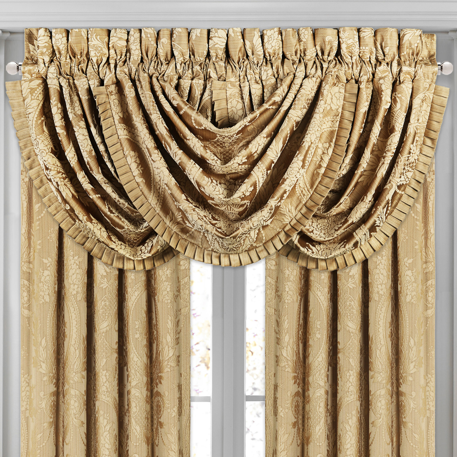 Gold Window Waterfall Valance