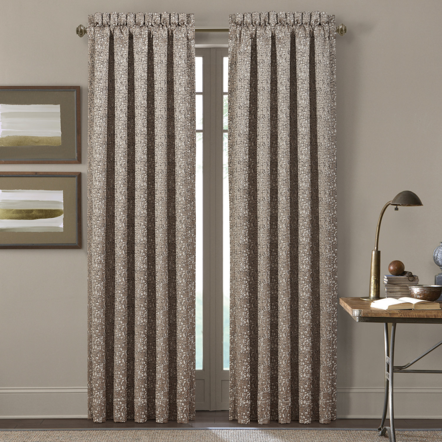 Taupe 84inch Window Panel Pair