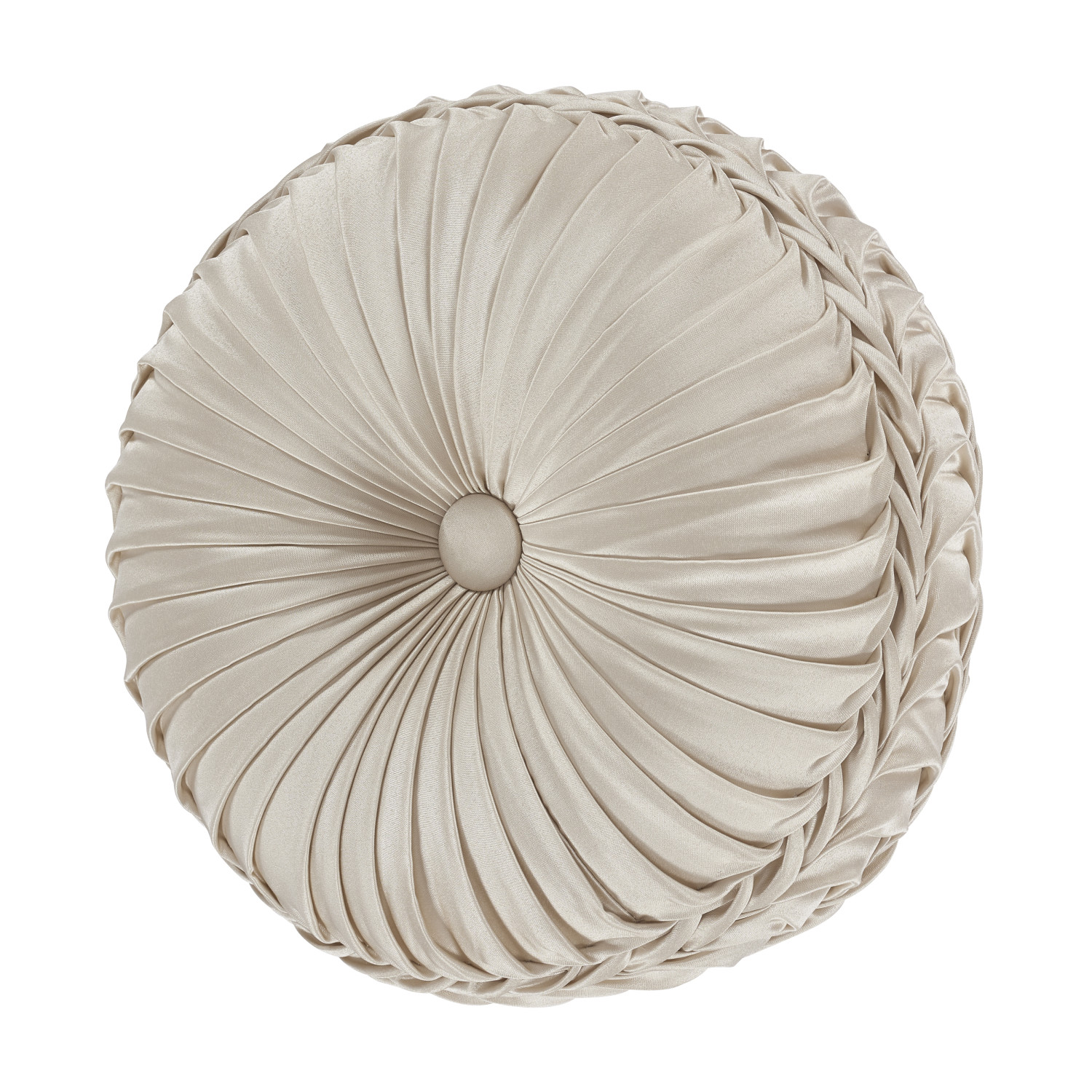 Champagne Tufted Round Decorative Throw Pillow