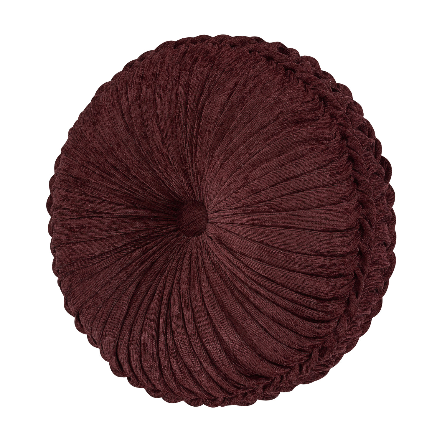 Red Tufted Round Decorative Throw Pillow