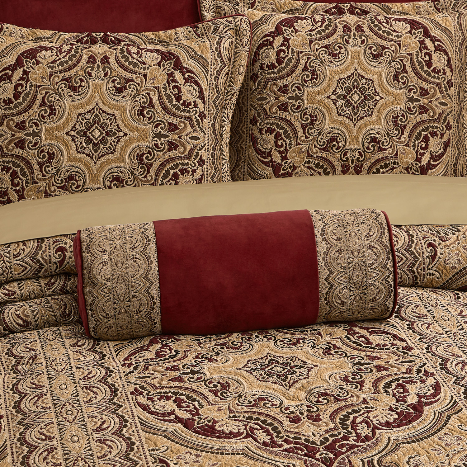 Crimson Neckroll Pillow