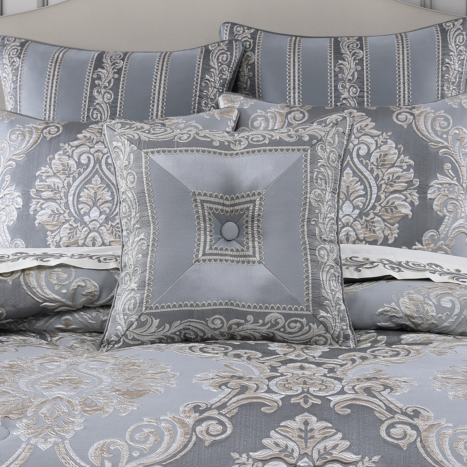 Powder Blue 18inch Square Decorative Throw Pillow