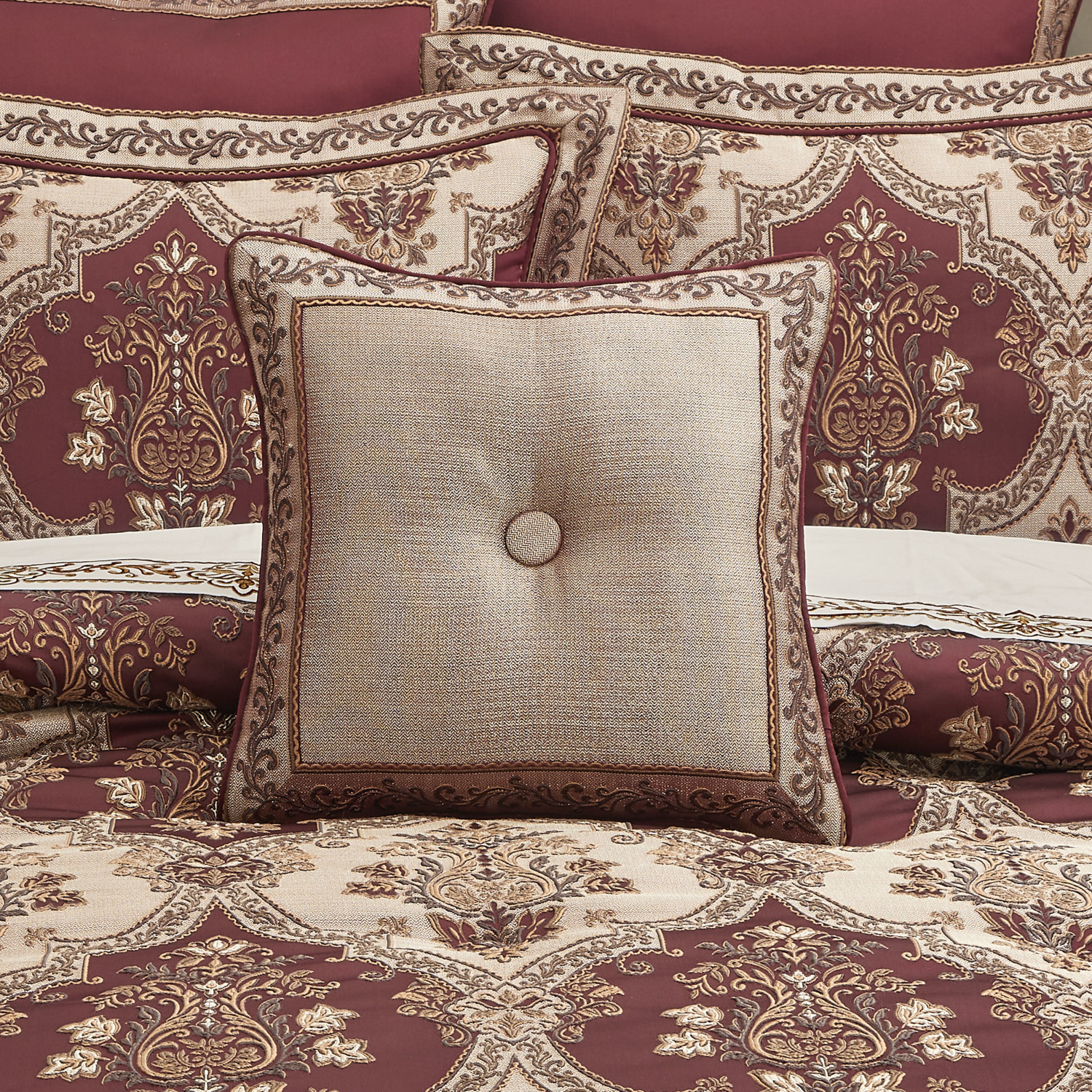 Gold 18inch Square Decorative Throw Pillow