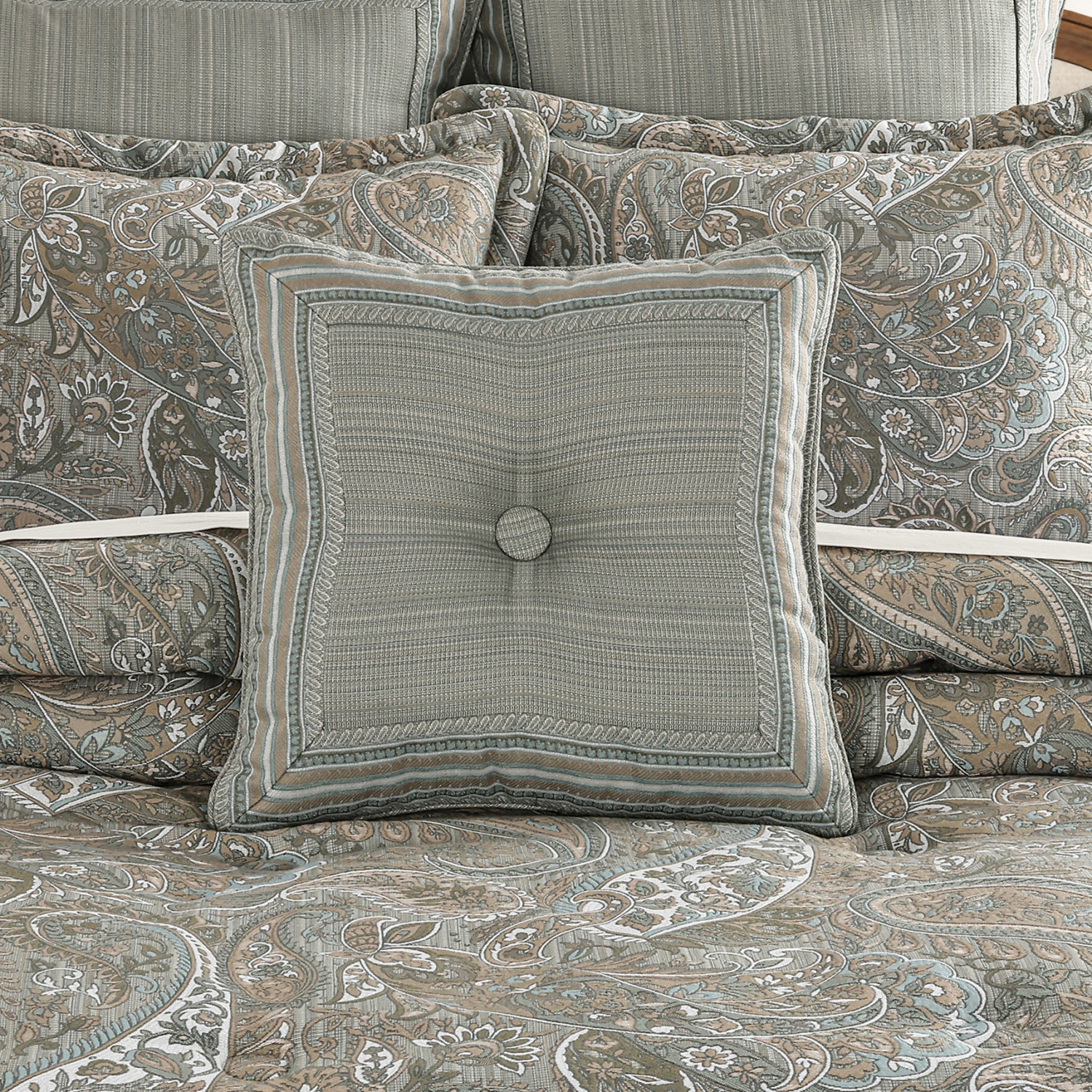 Aqua 18inch Square Decorative Throw Pillow