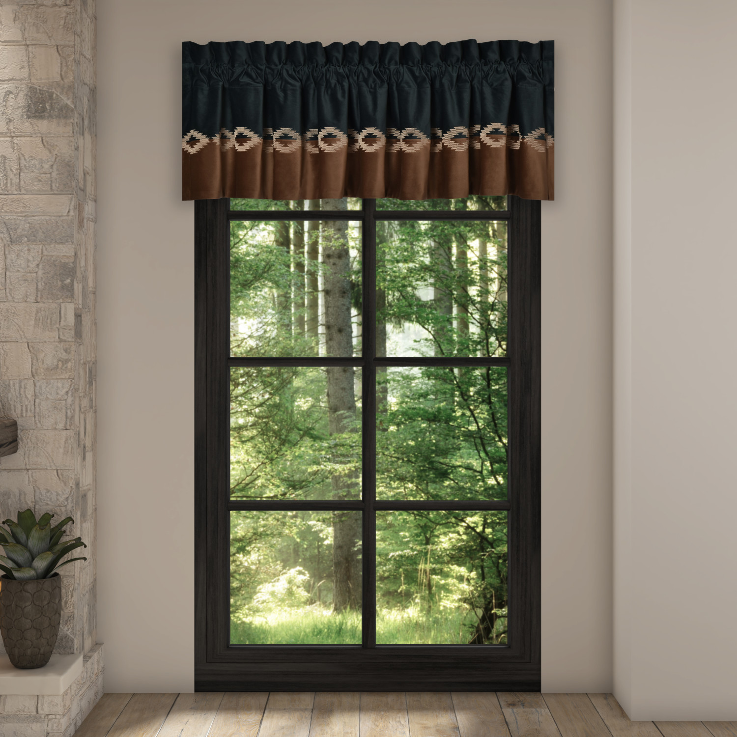 Teal Window Straight Valance