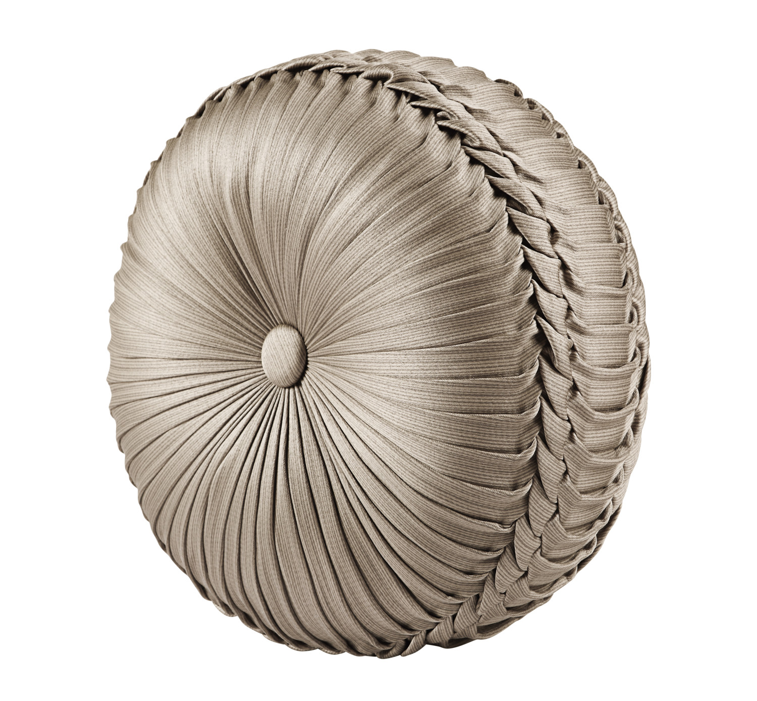 Champagne Tufted Round Decorative Throw Pillow