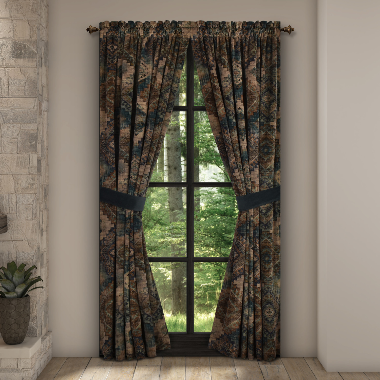 Teal 84inch Window Panel Pair