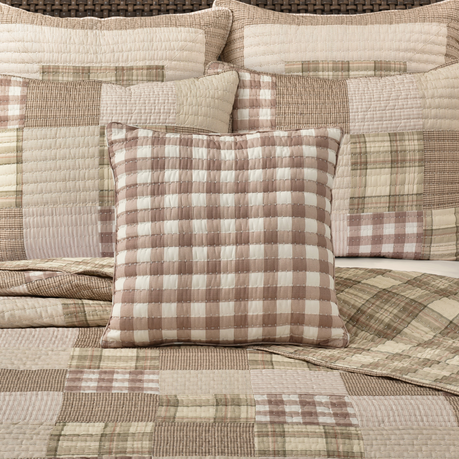 Blush 18inch Square Quilted Decorative Throw Pillow