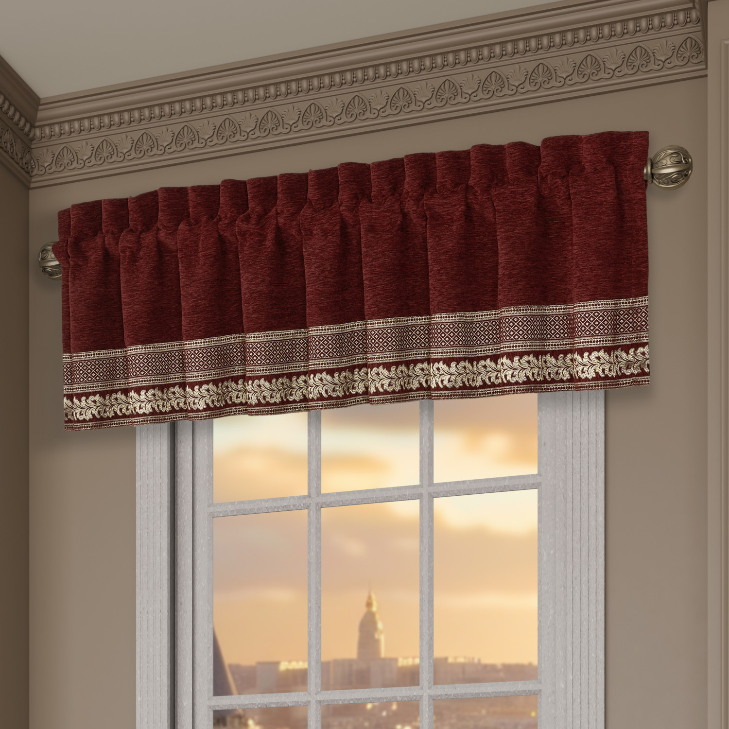 Crimson Window Straight Valance