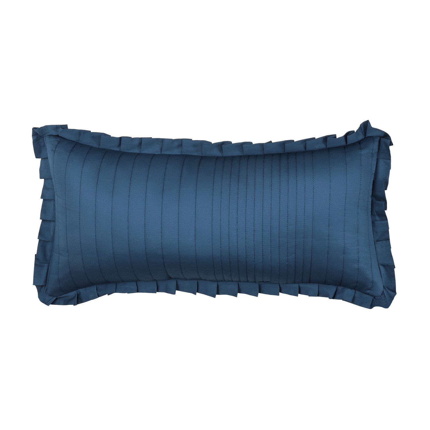 Dark Blue Quilted Boudoir Decorative Throw Pillow