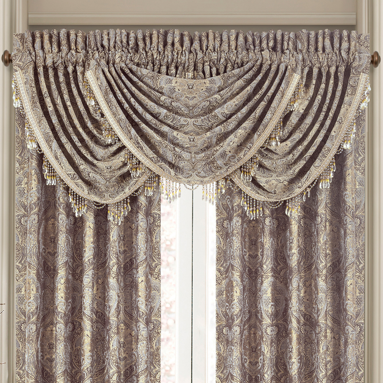 Stone Window Waterfall Valance