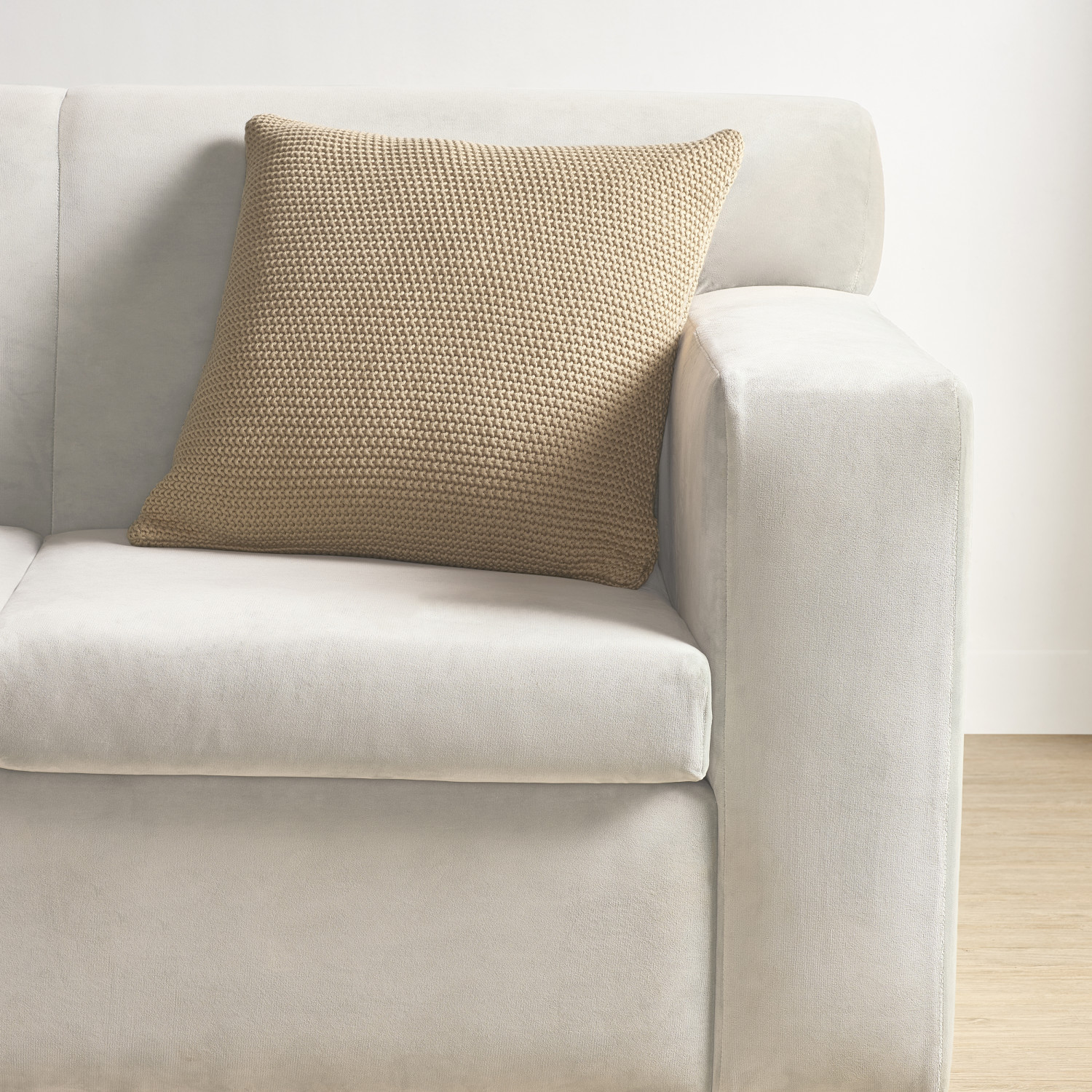 Pale Gold 20inch Square Decorative Throw Pillow Cover