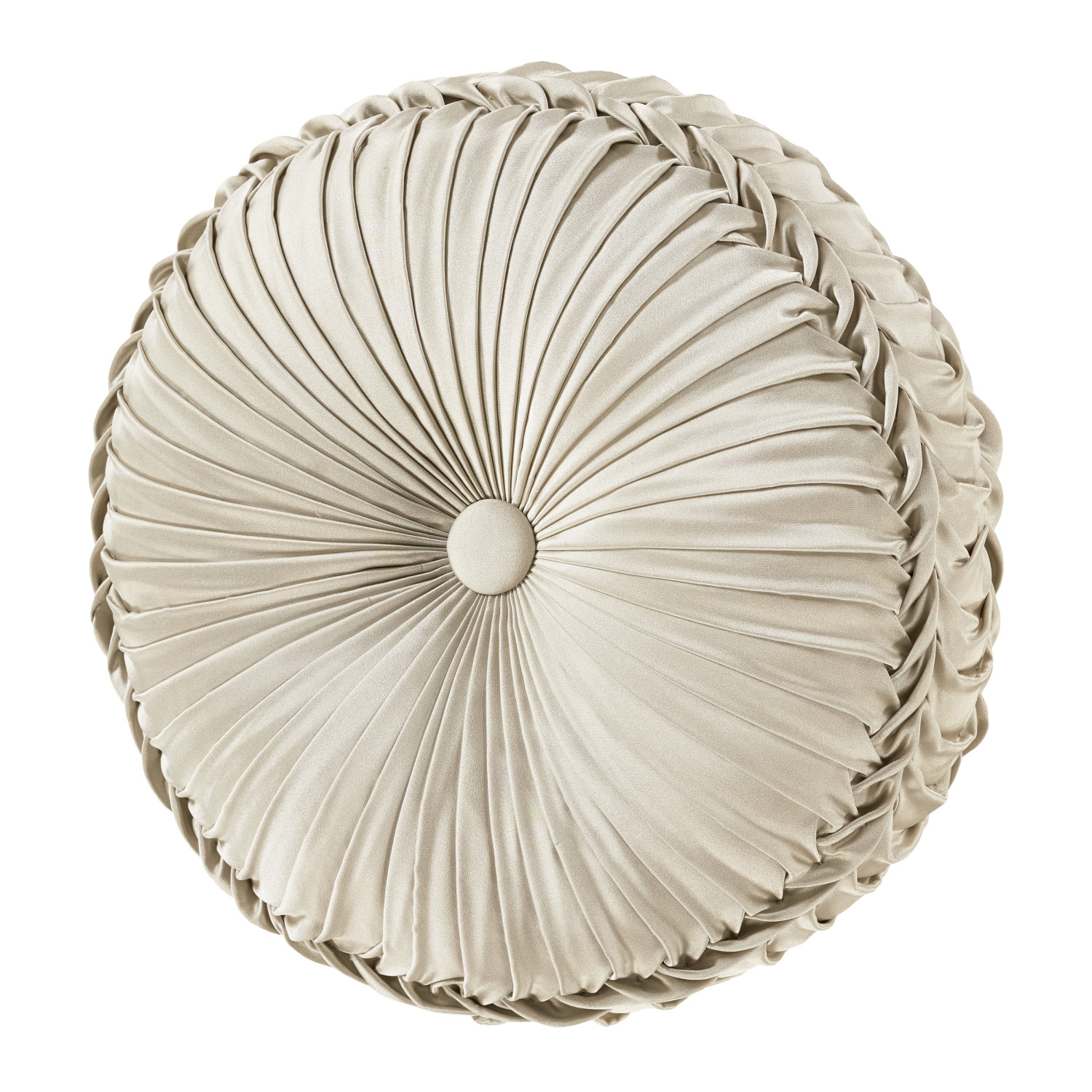Taupe Tufted Round Decorative Throw Pillow