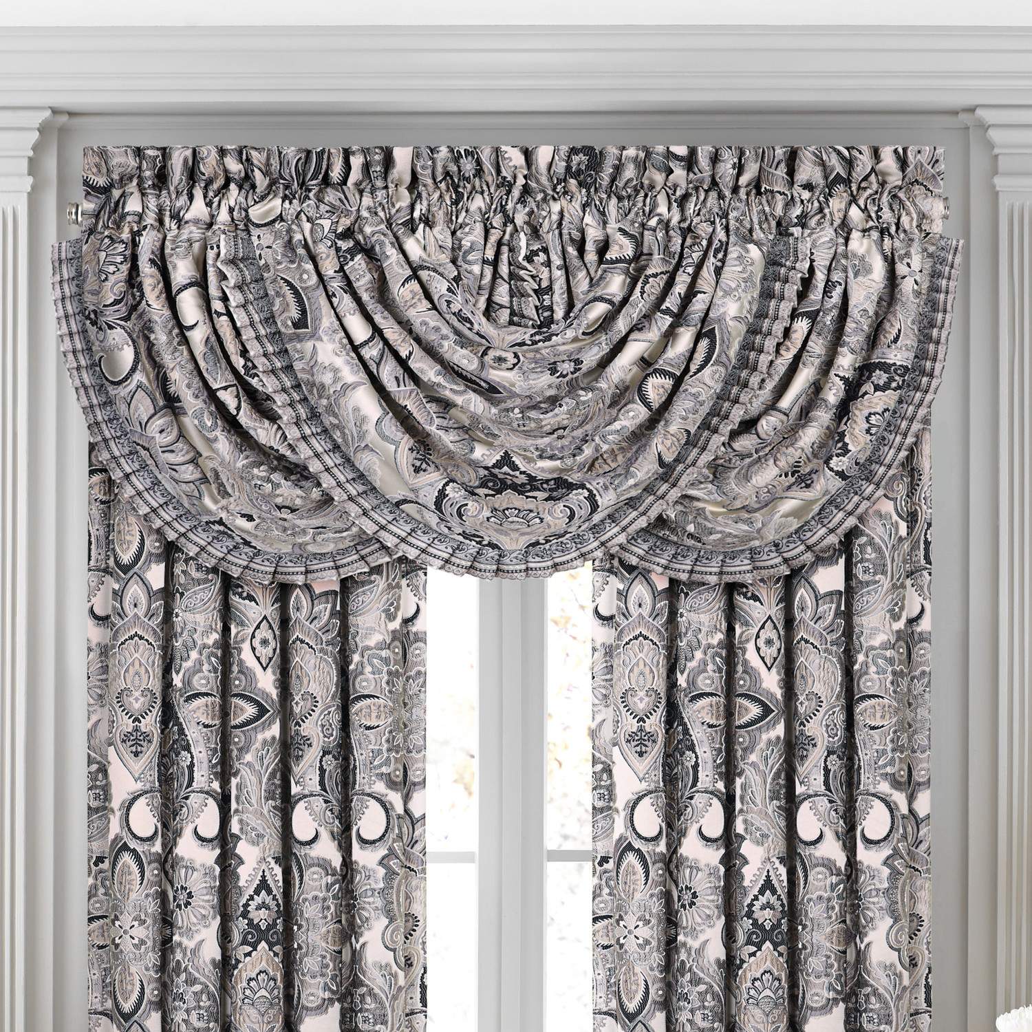 Silver Window Waterfall Valance