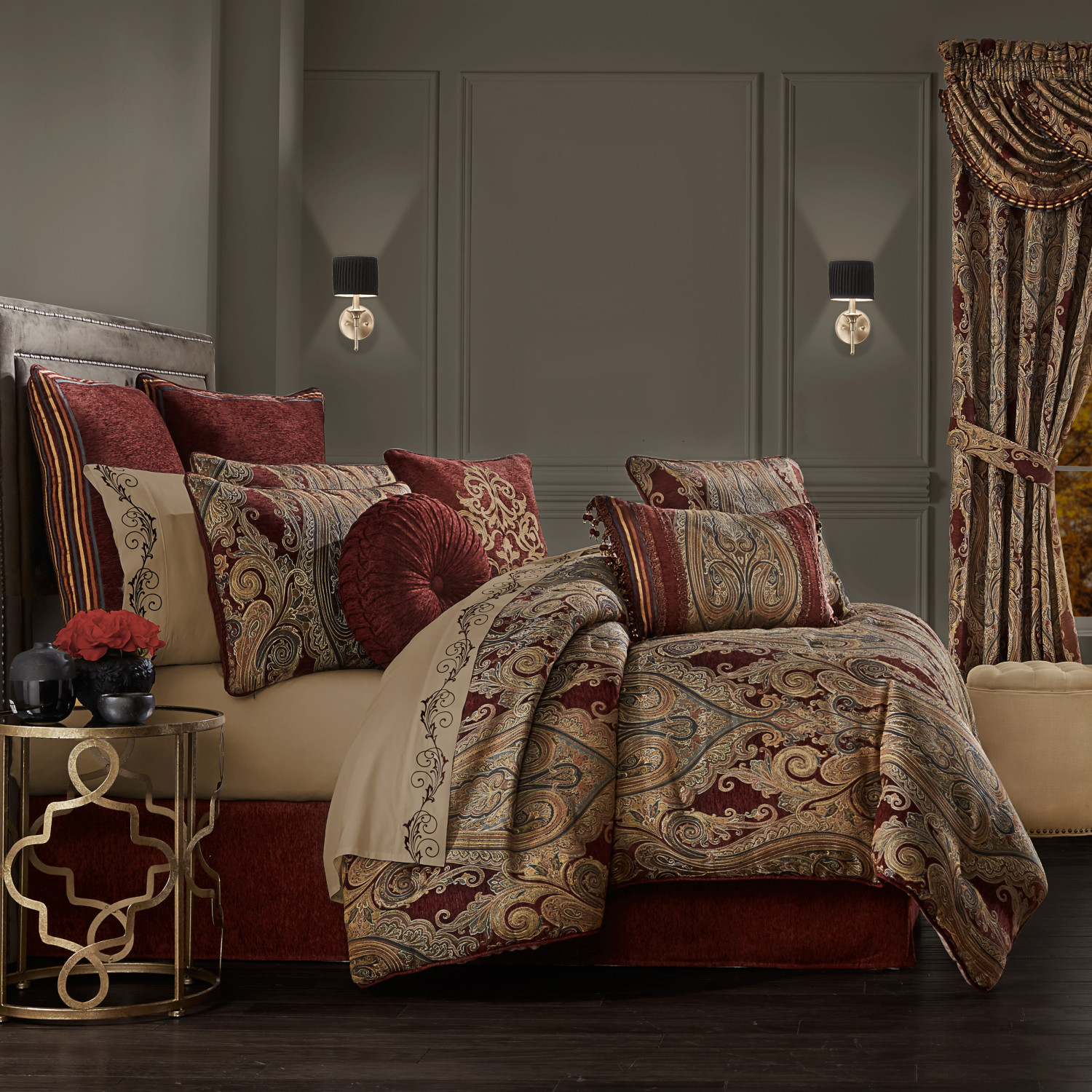 Red Euro Sham
