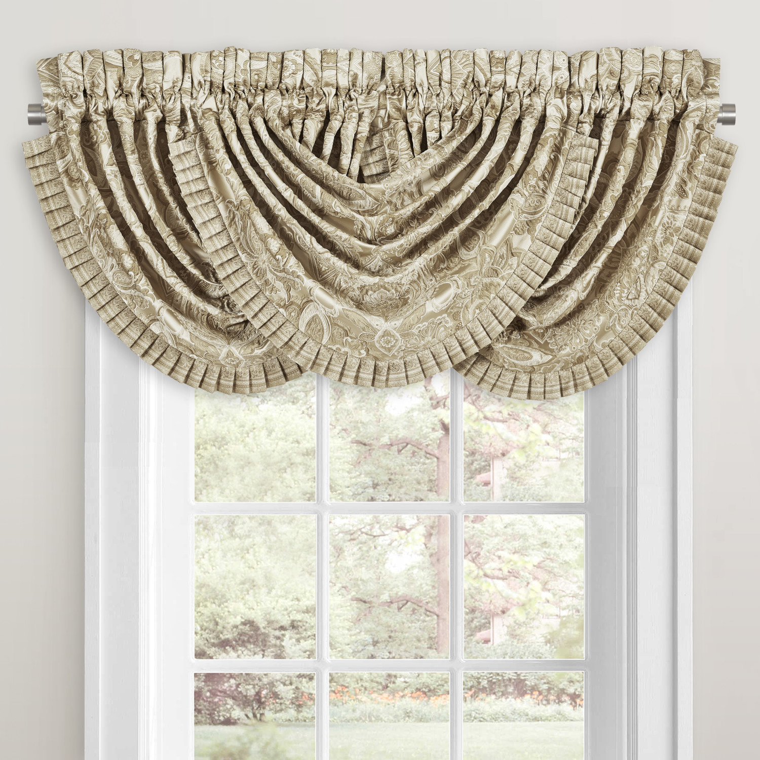 Beige Window Waterfall Valance