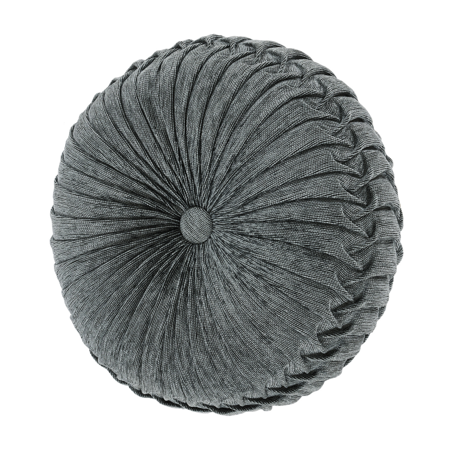 Blue Tufted Round Decorative Throw Pillow