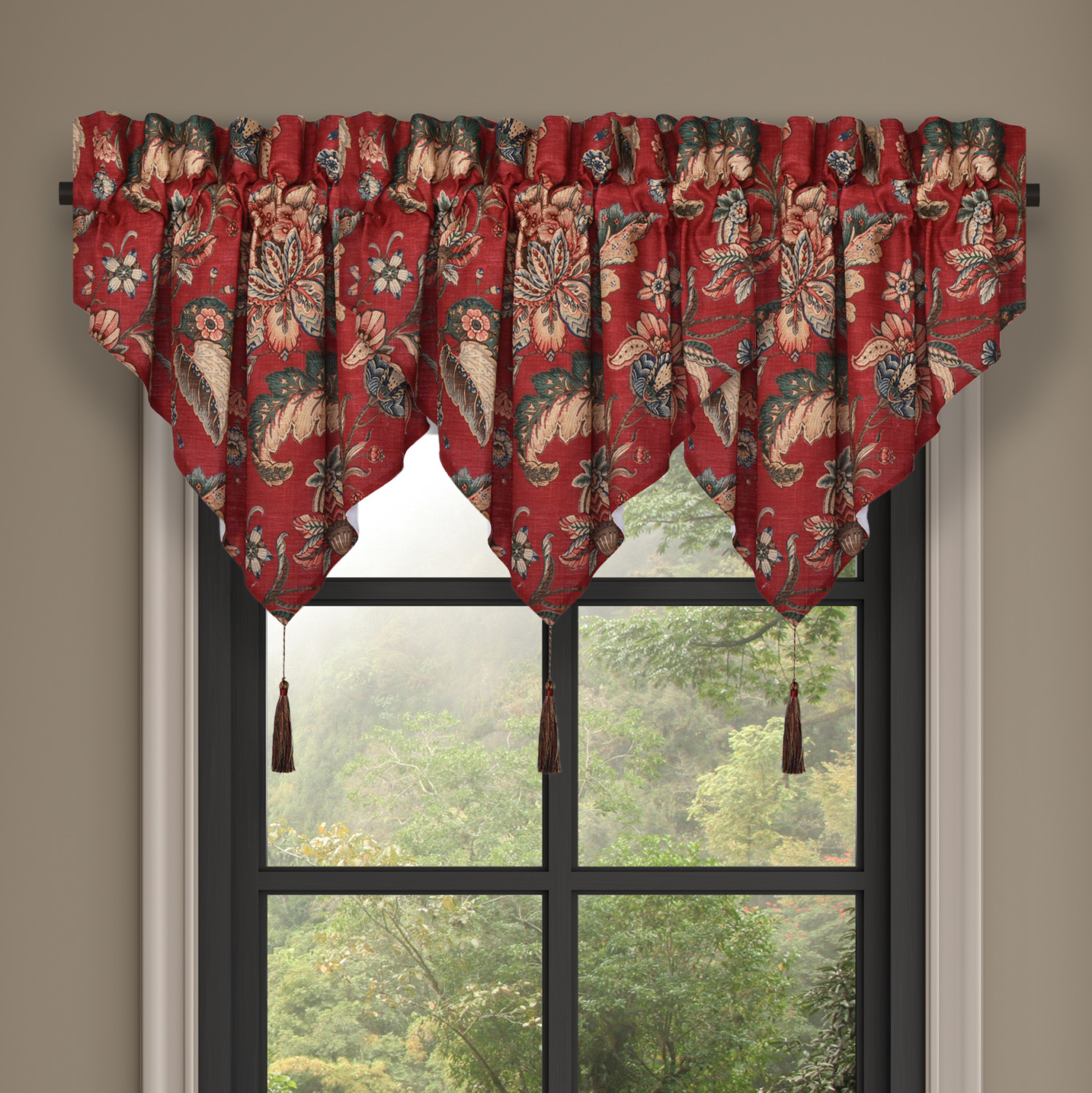 Red Window Ascot Valance