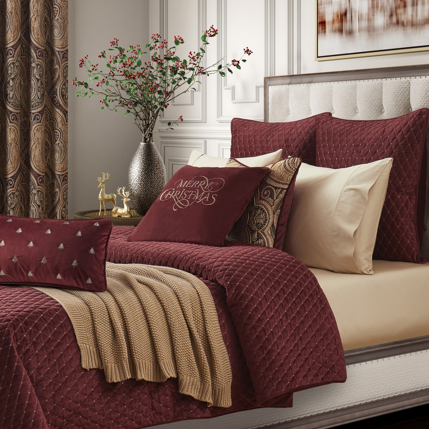 Crimson Full/Queen 3Pc. Quilt Set