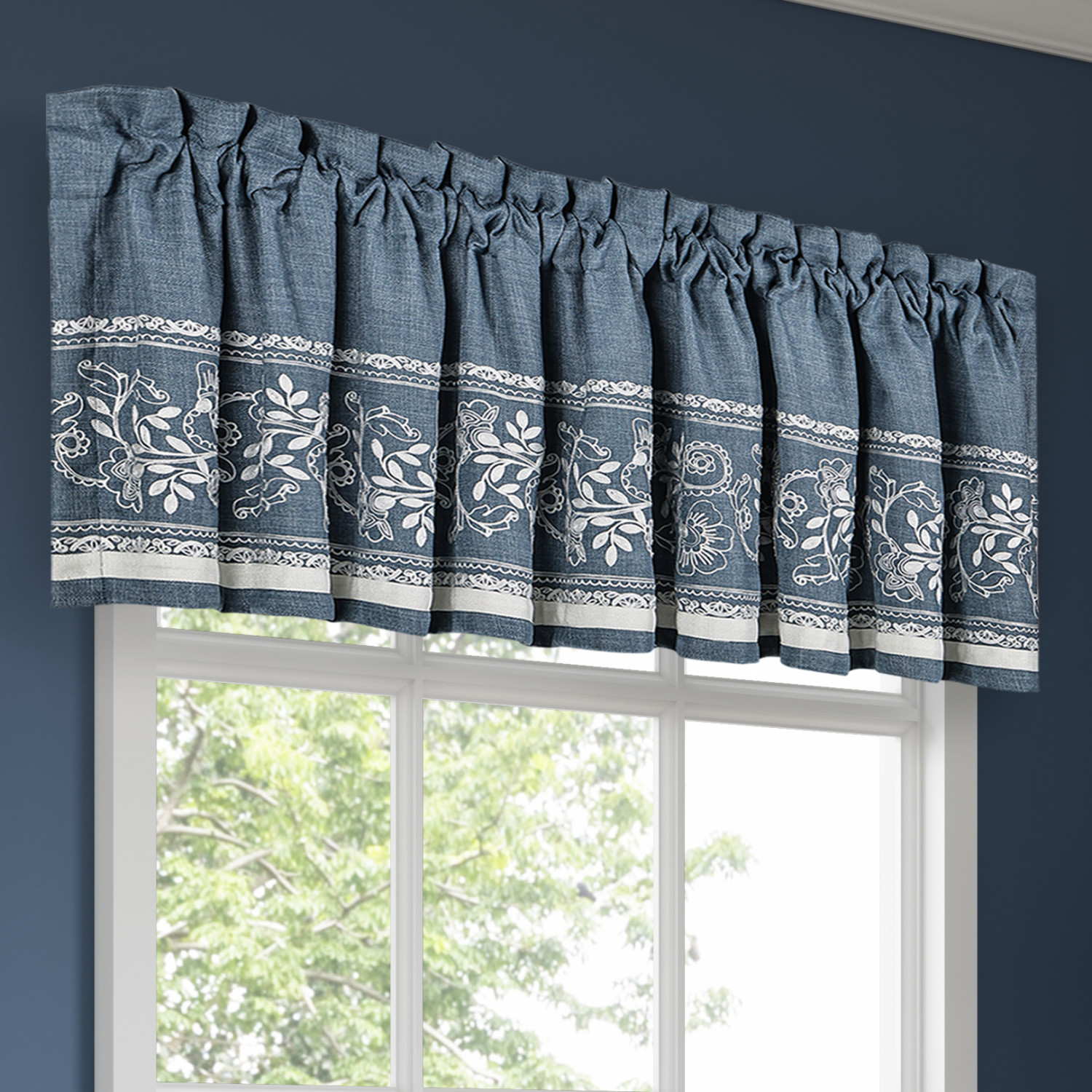 Denim Window Straight Valance