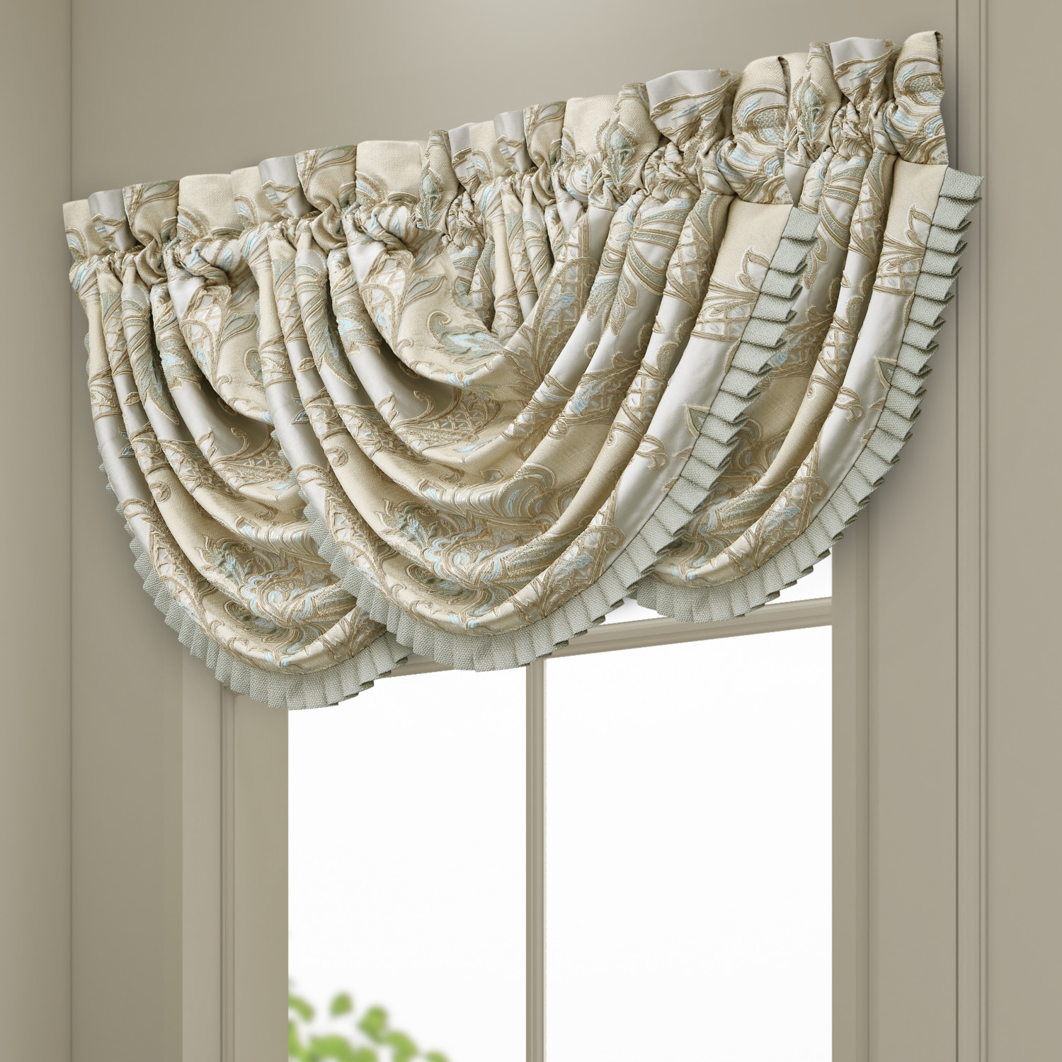 Sage Window Waterfall Valance