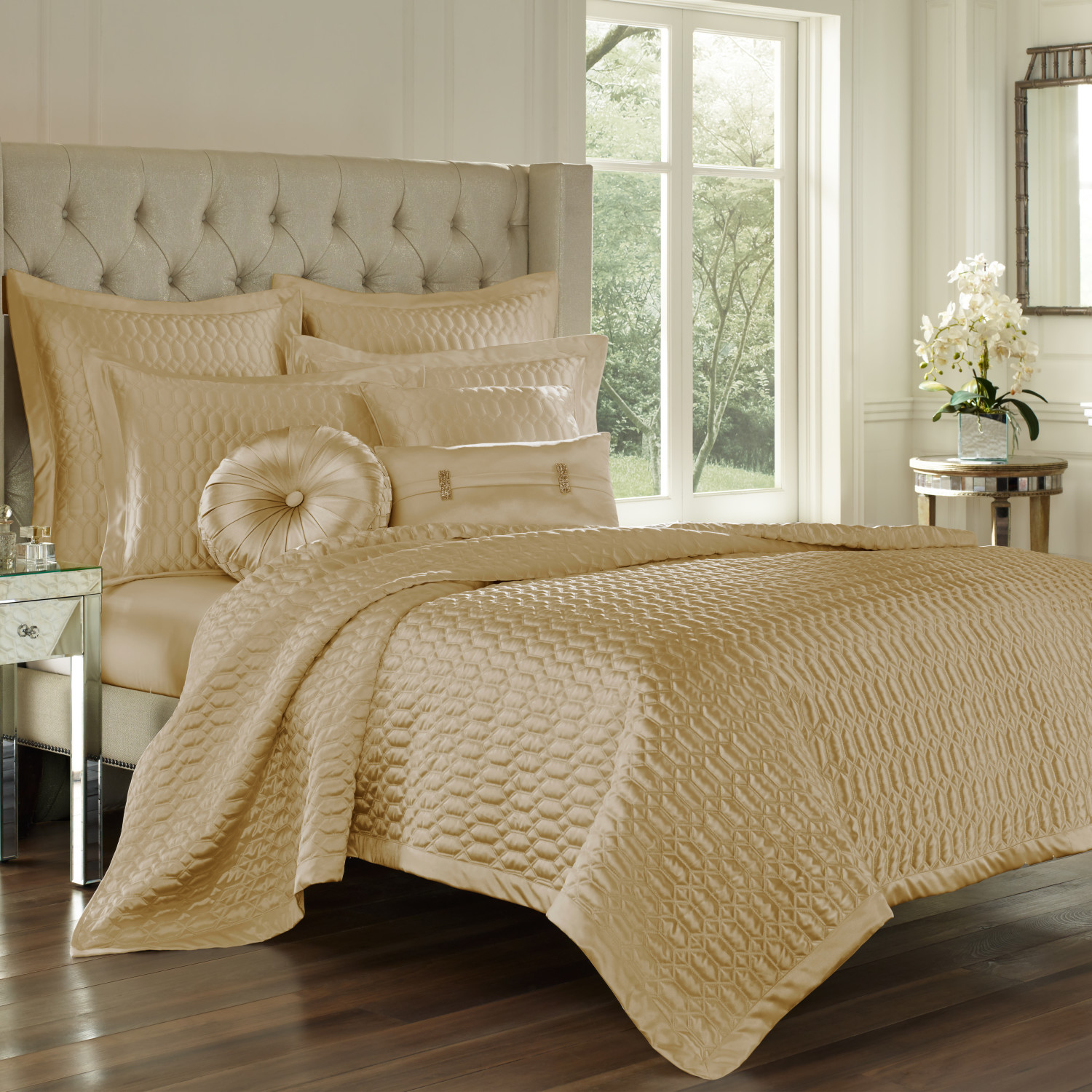 Gold 20inch Square Decorative Throw Pillow