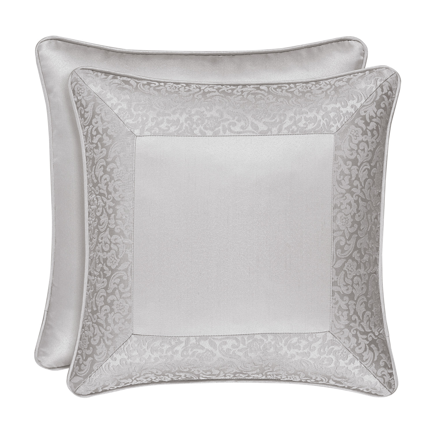 Silver 18inch Square Decorative Throw Pillow