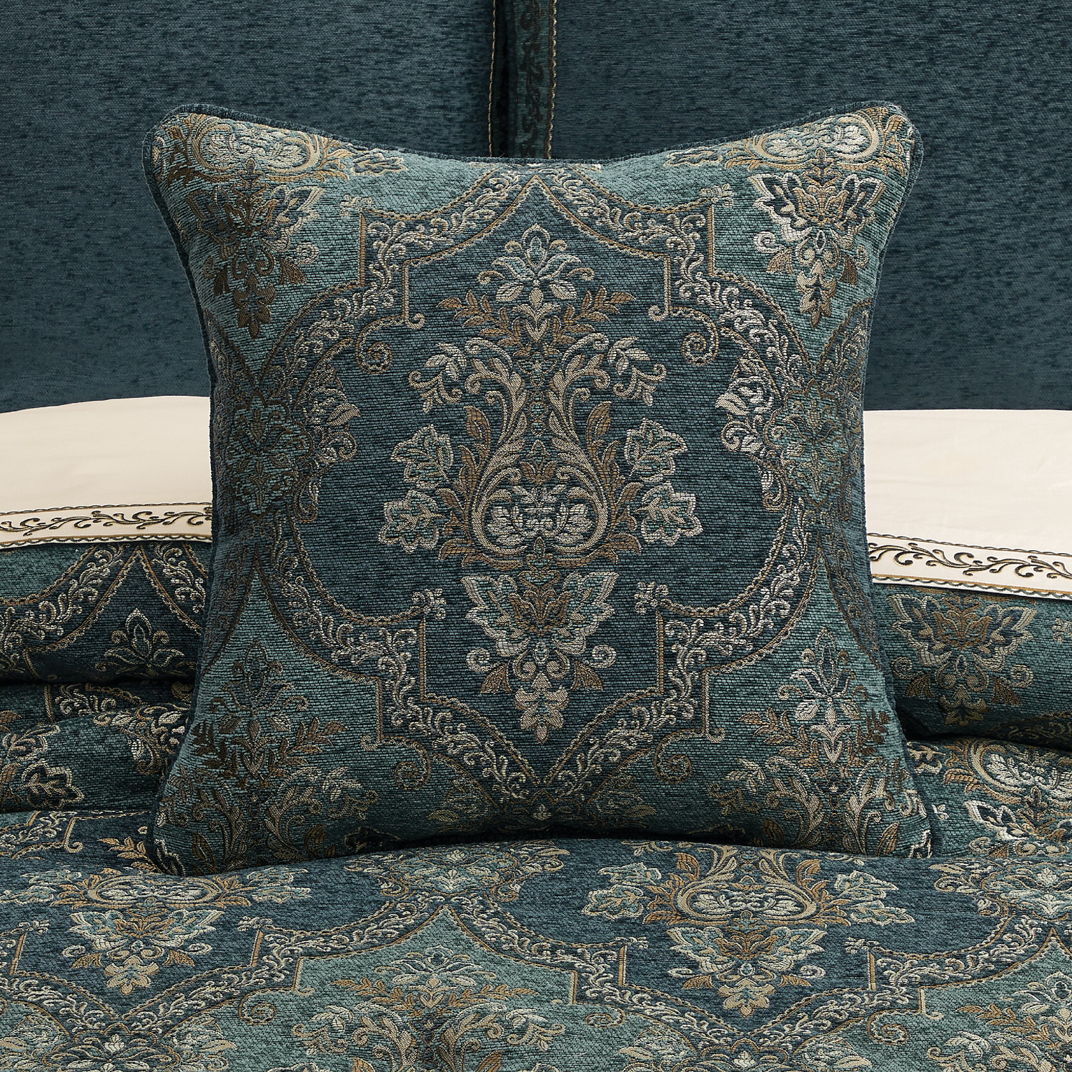 Teal 20inch Square Decorative Throw Pillow