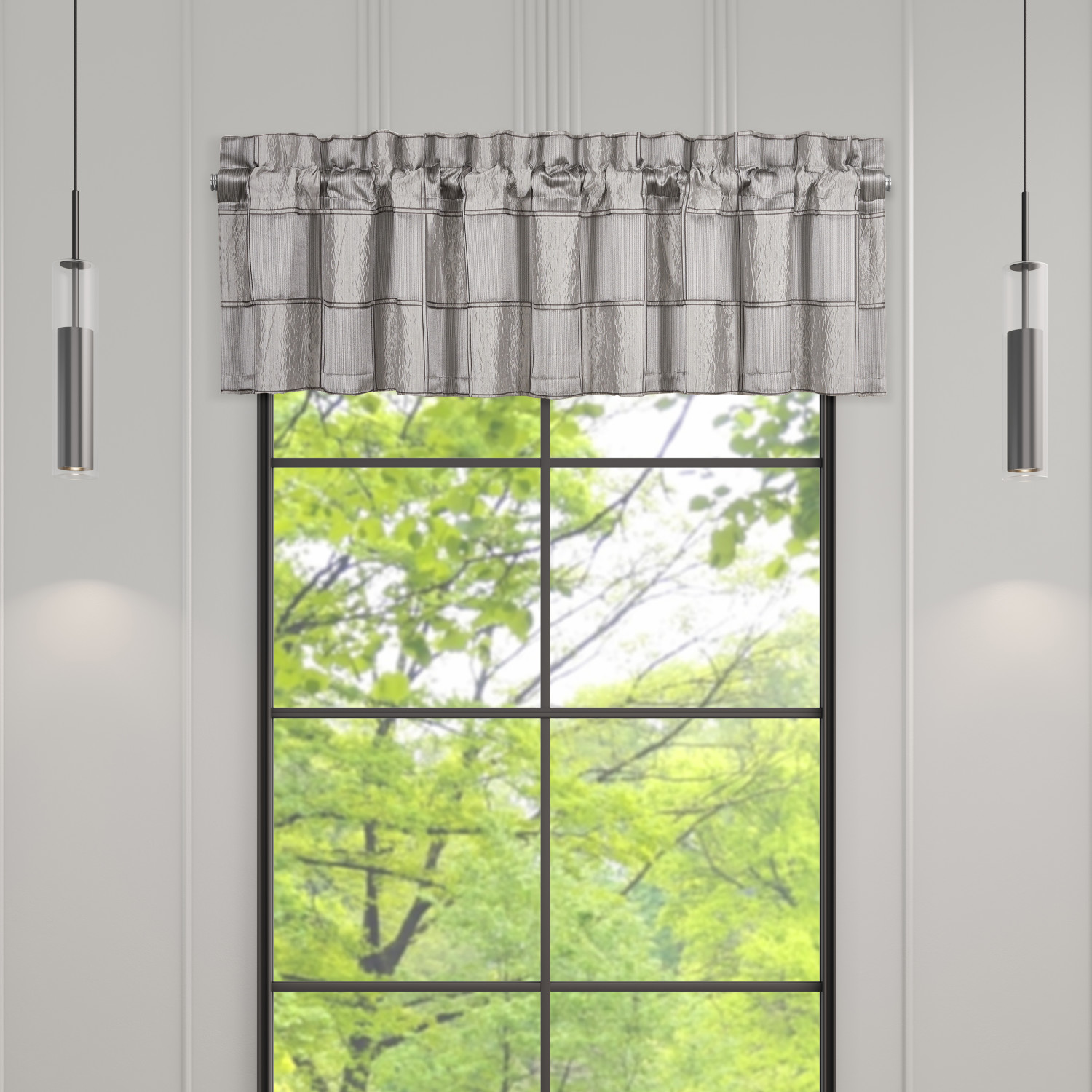 Charcoal Window Straight Valance