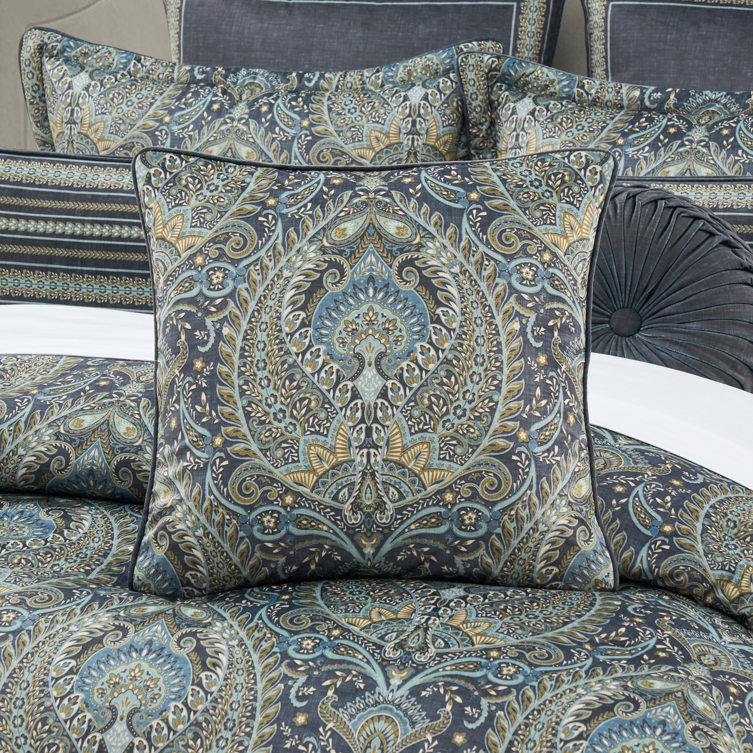 Blue 20inch Square Decorative Throw Pillow