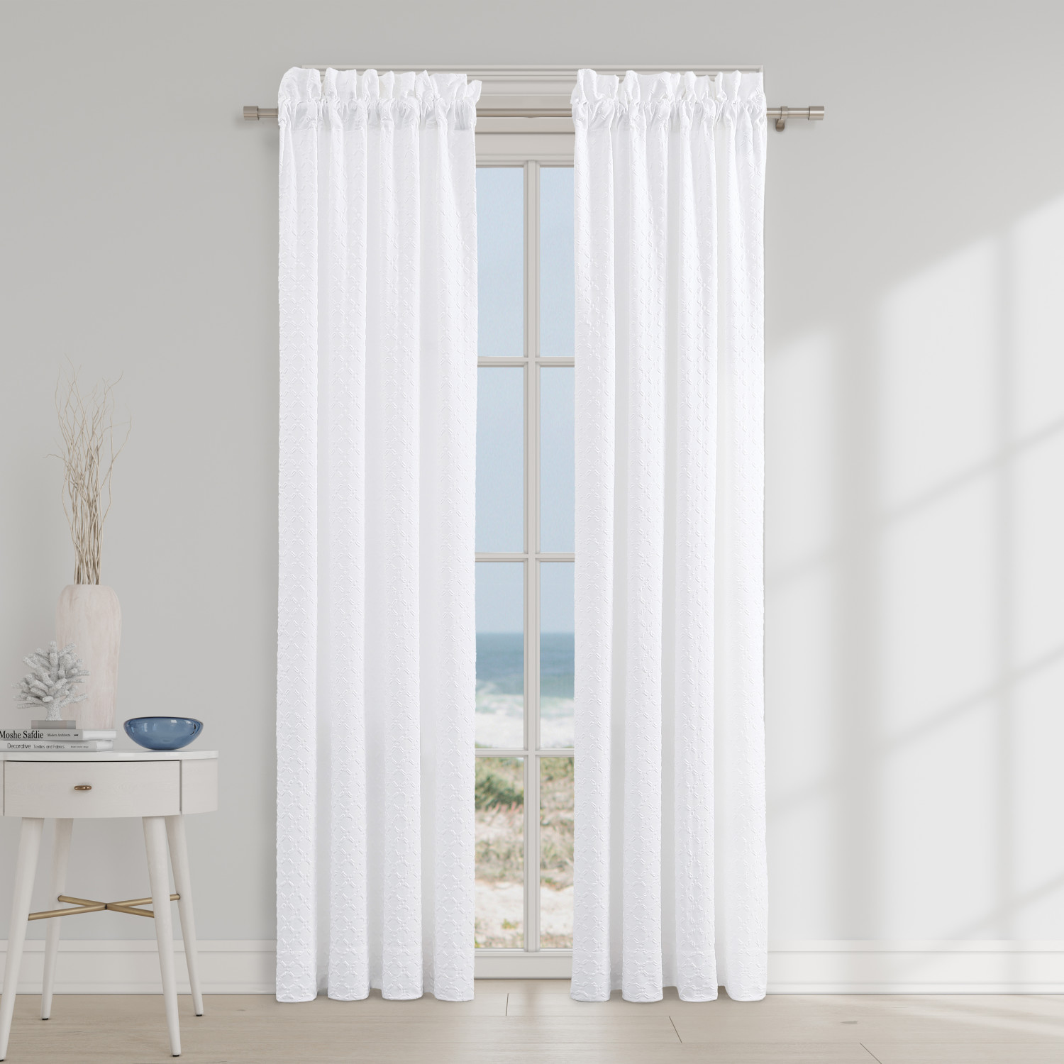 White 84inch Window Panel Pair