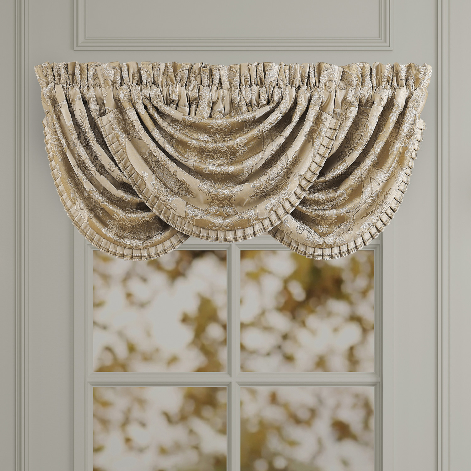 Gold Window Waterfall Valance