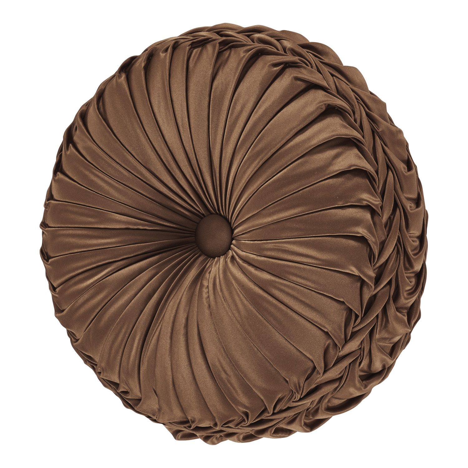 Copper Tufted Round Decorative Throw Pillow