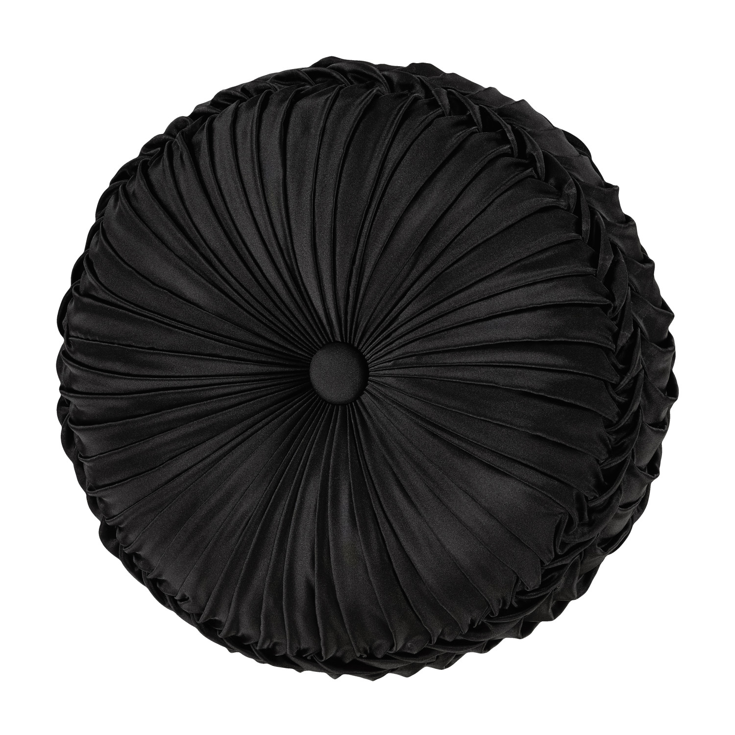 Black Tufted Round Decorative Throw Pillow