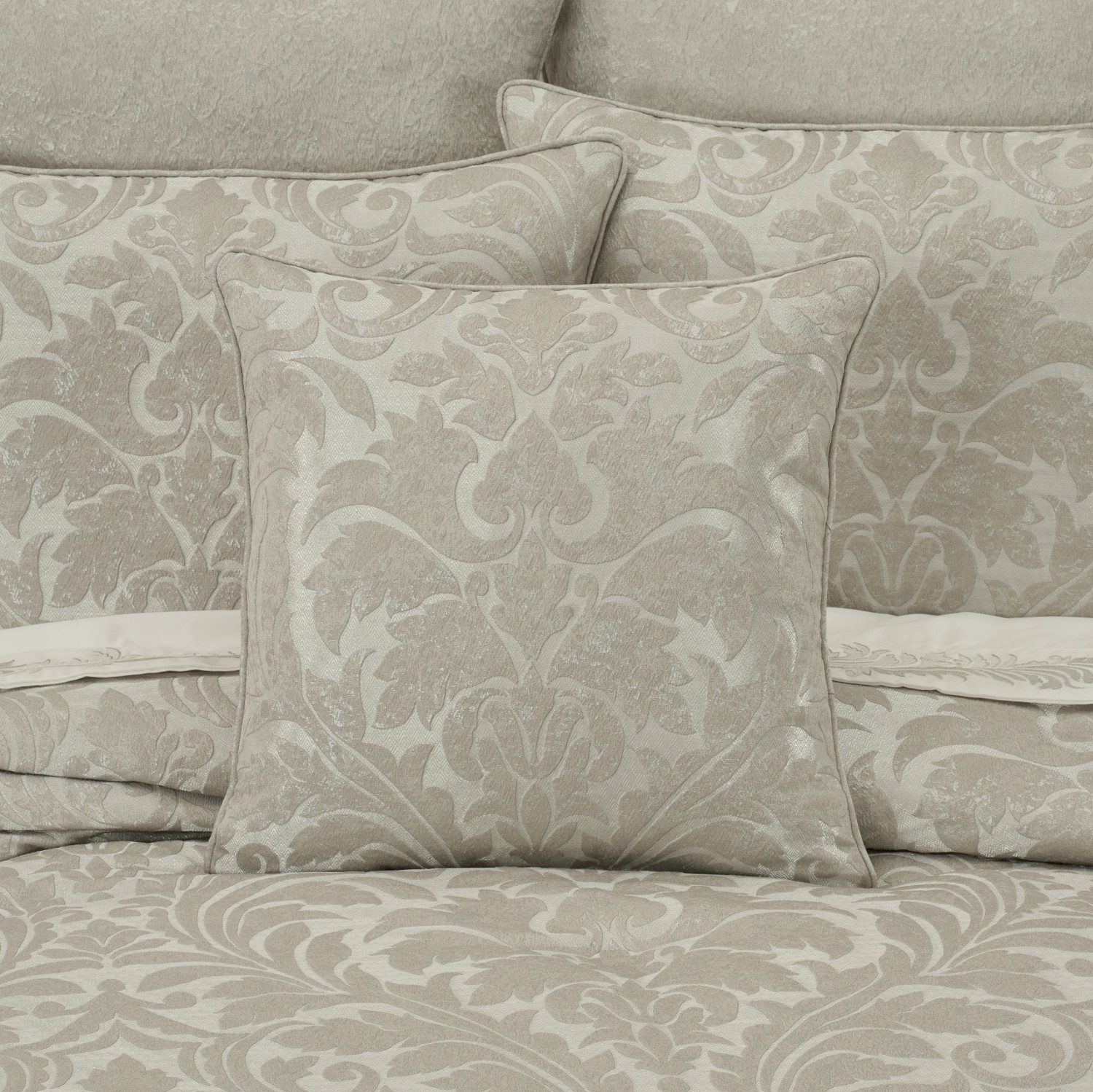 Silver 20inch Square Decorative Throw Pillow