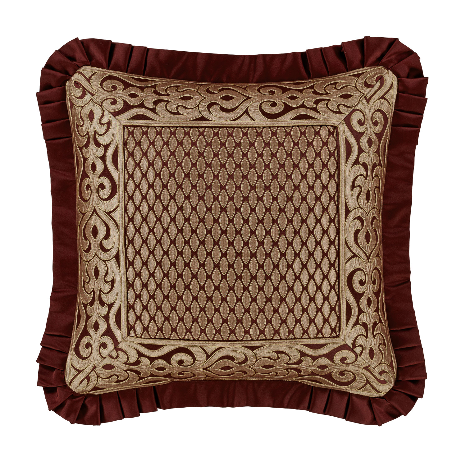 Crimson 20inch Square Embellished Decorative Throw Pillow