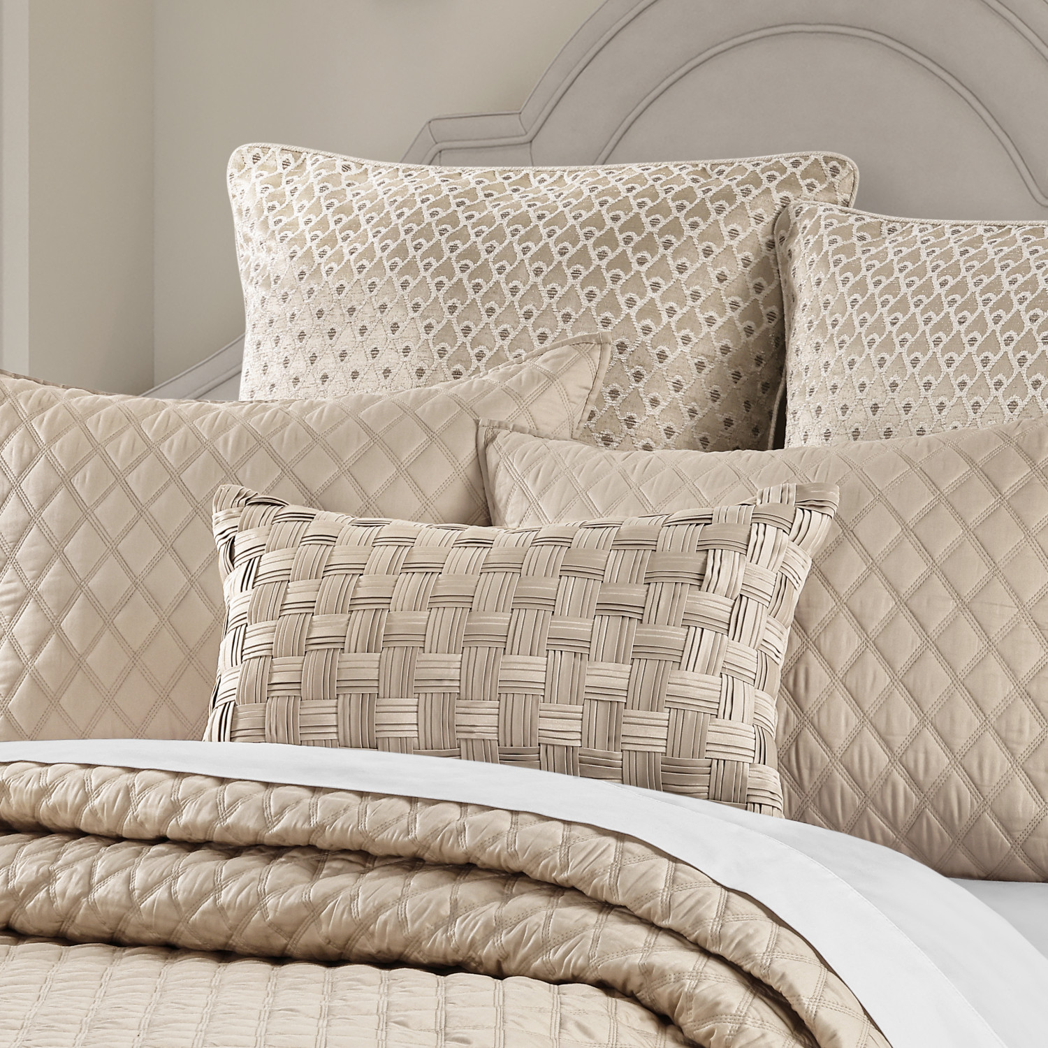 Almond Boudoir Embellished Decorative Throw Pillow