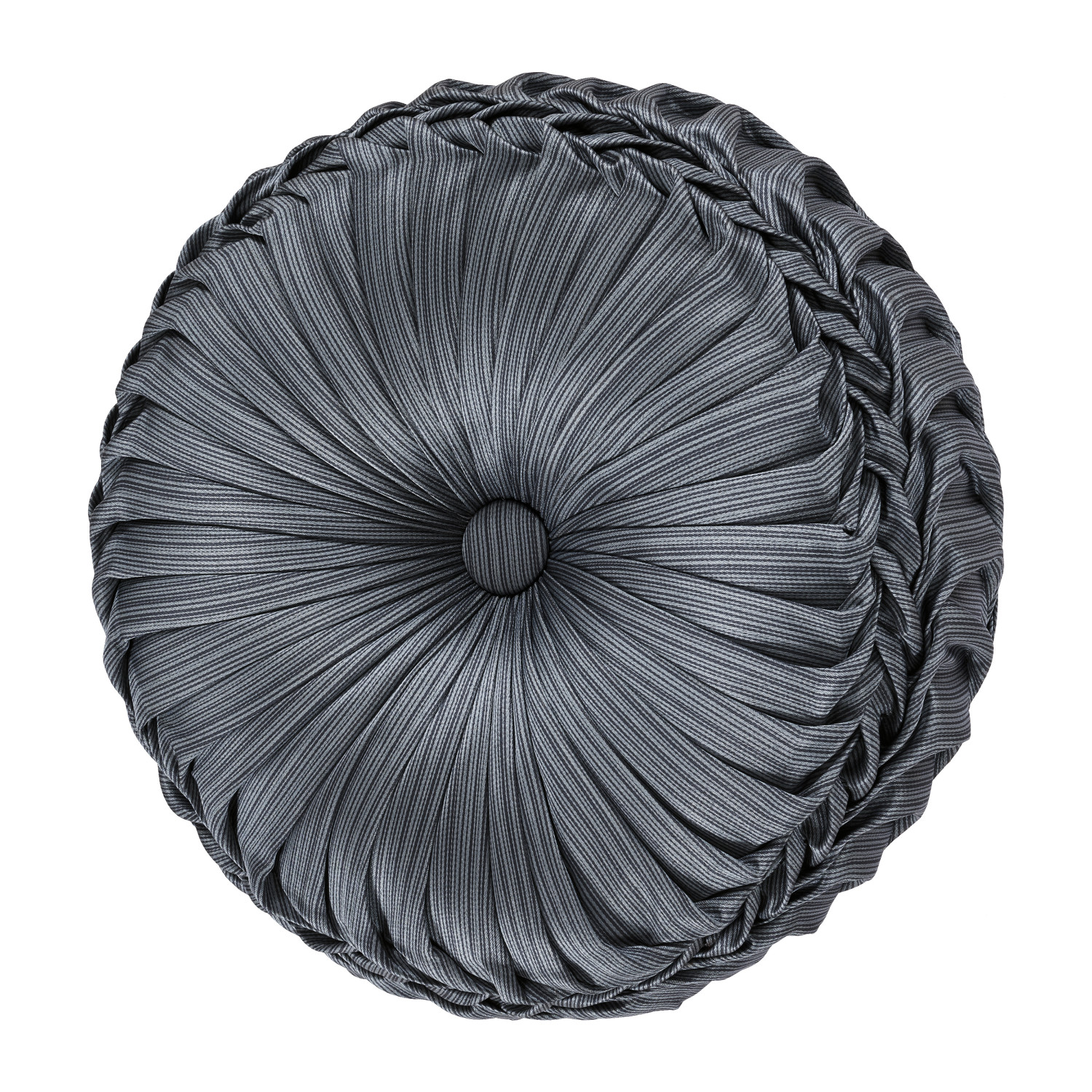 Blue Tufted Round Decorative Throw Pillow