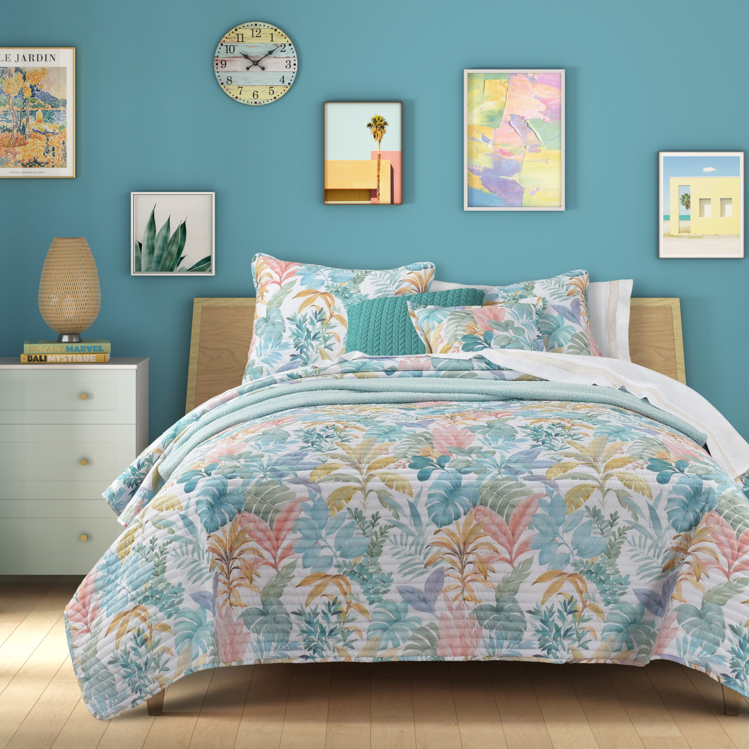 Aqua Twin/Twin Xl 2Pc. Quilt Set