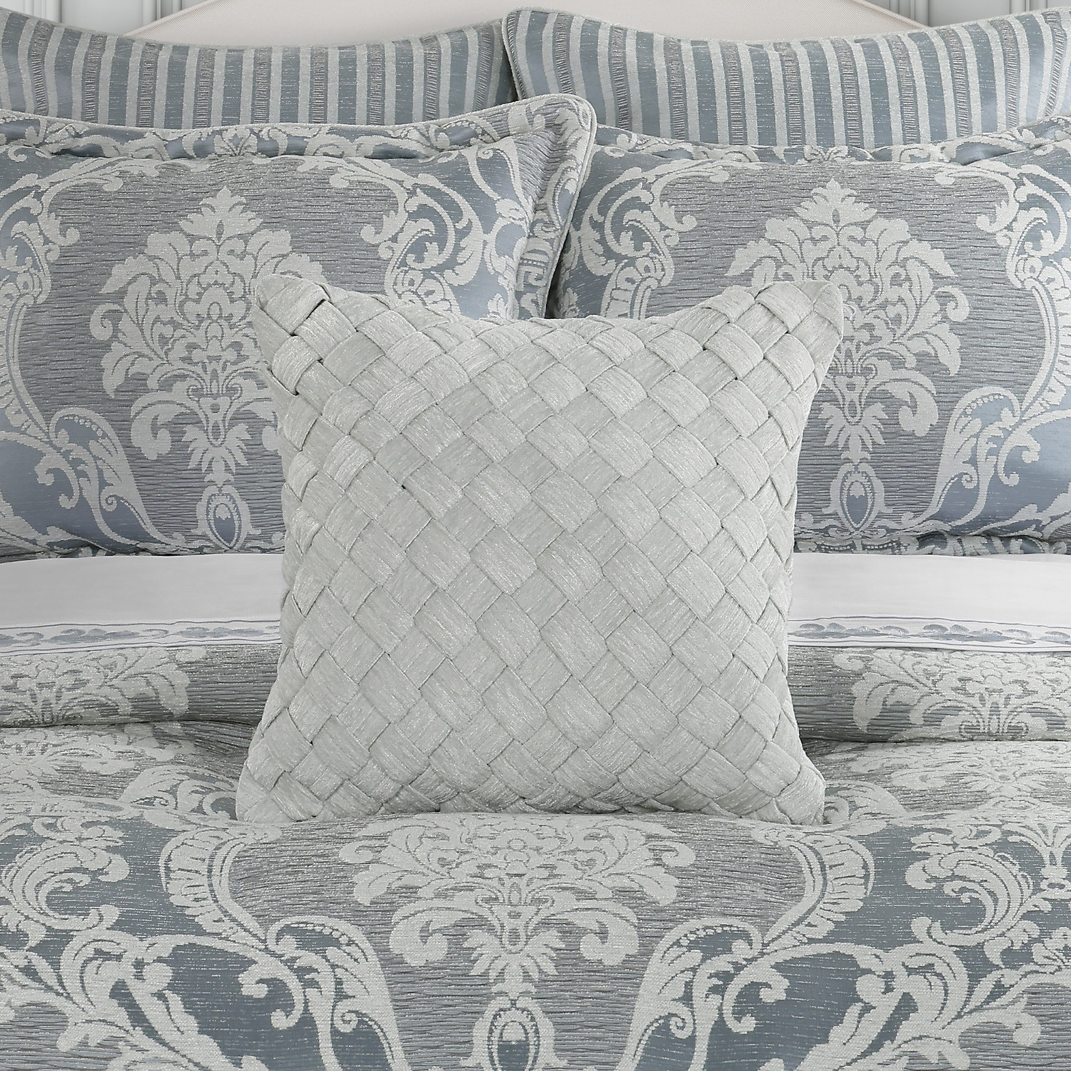 Steel Blue 18inch Square Decorative Throw Pillow