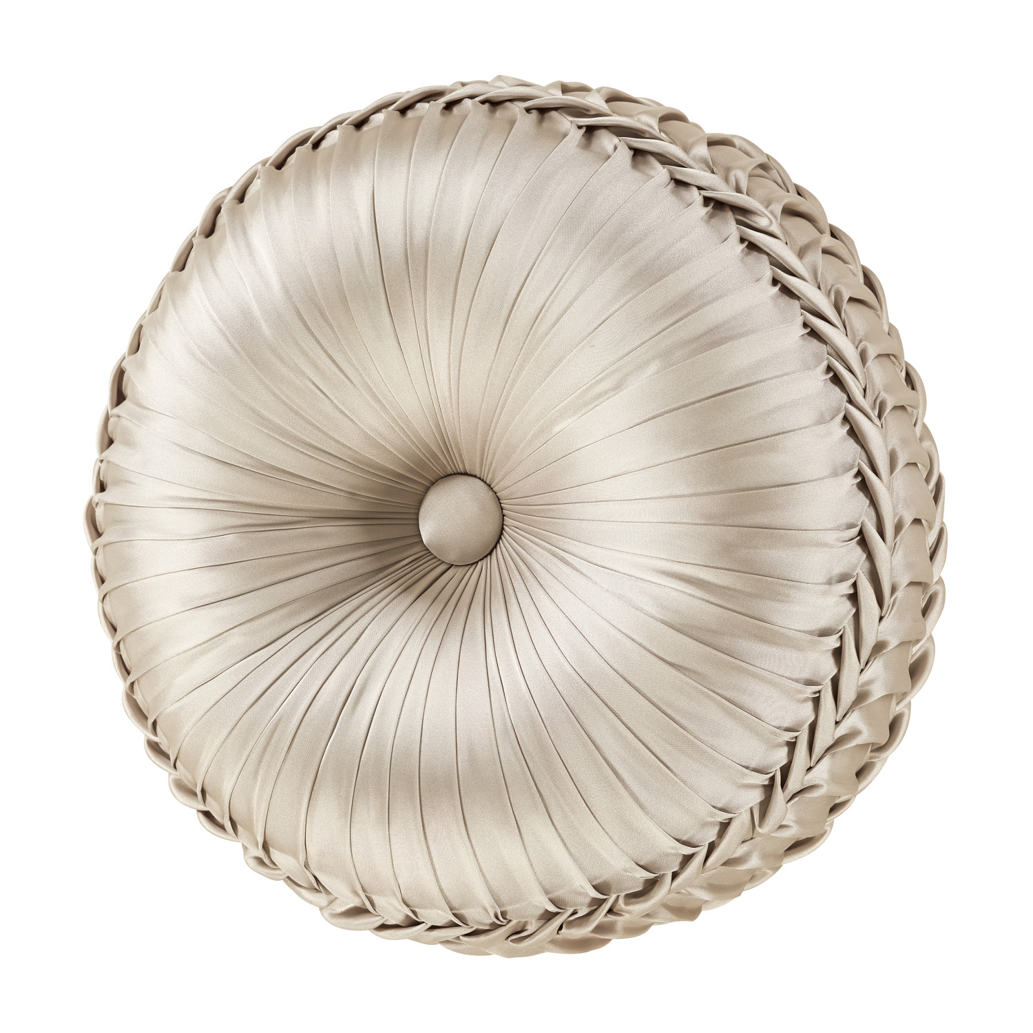 Ivory Tufted Round Decorative Throw Pillow