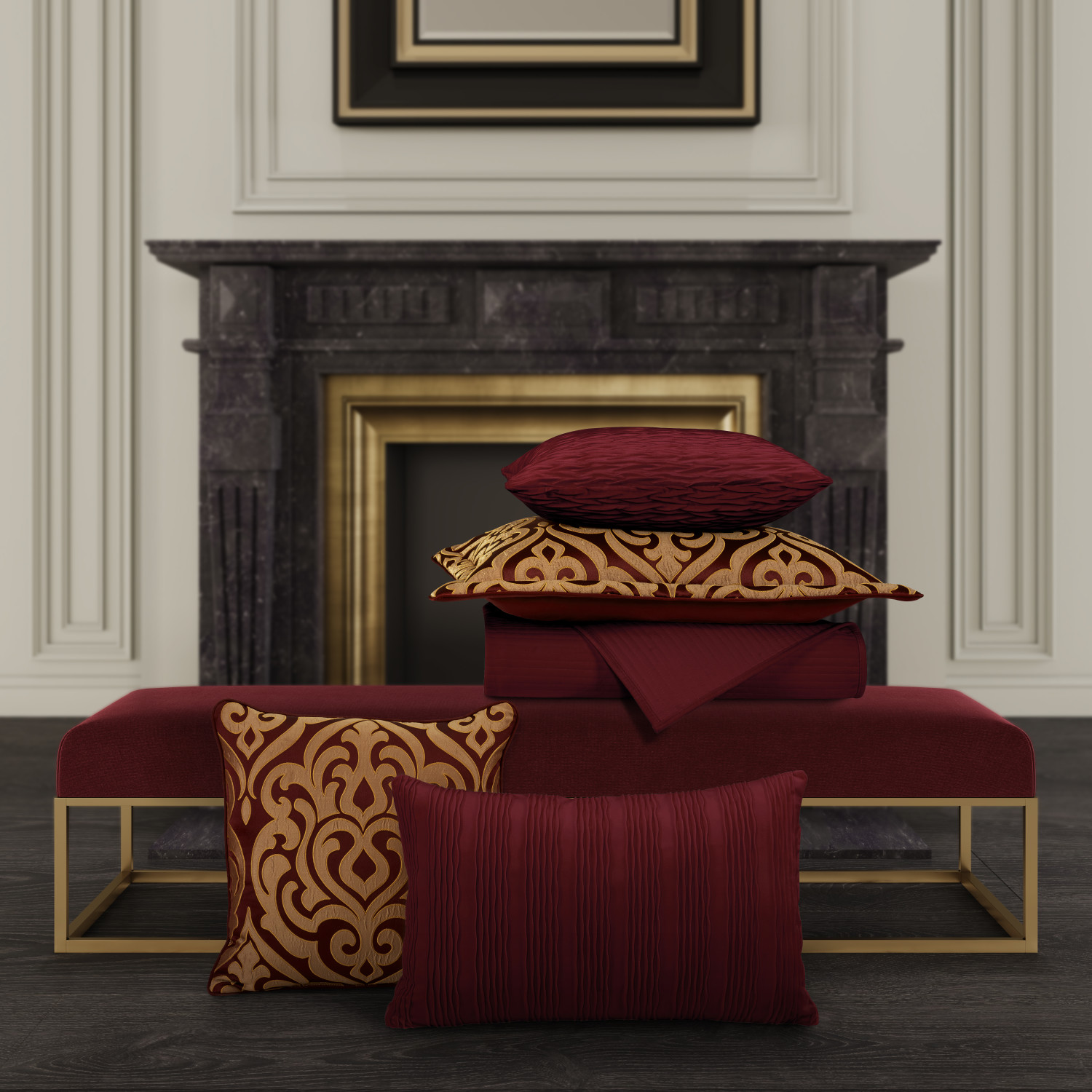 Crimson Boudoir Decorative Throw Pillow