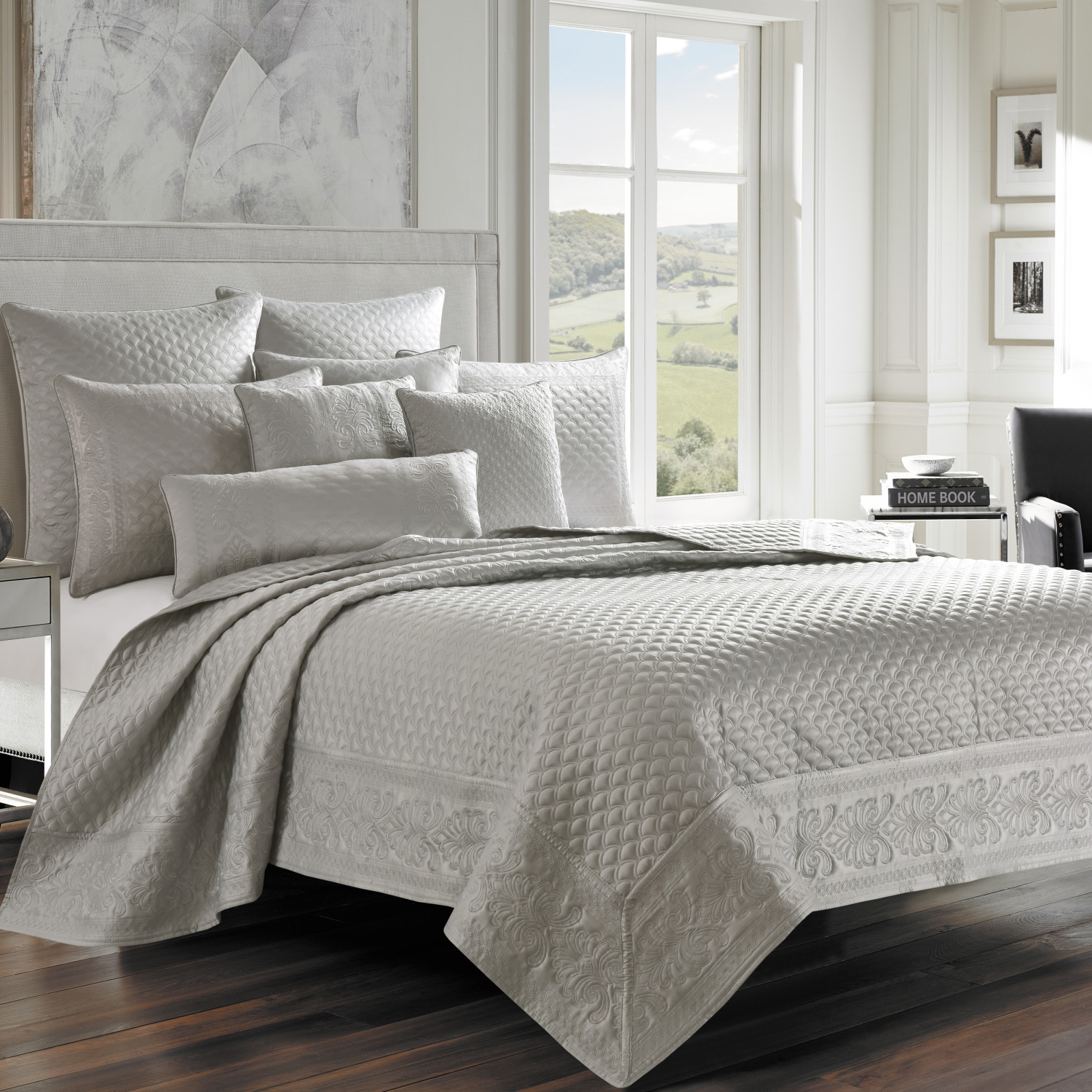 Silver 18inch Square Decorative Throw Pillow