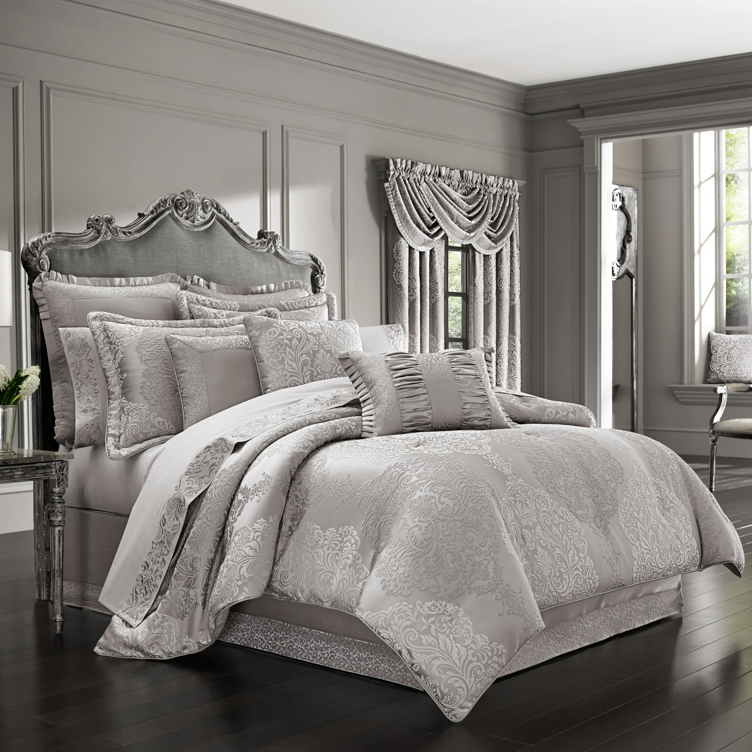 Silver Boudoir Decorative Throw Pillow