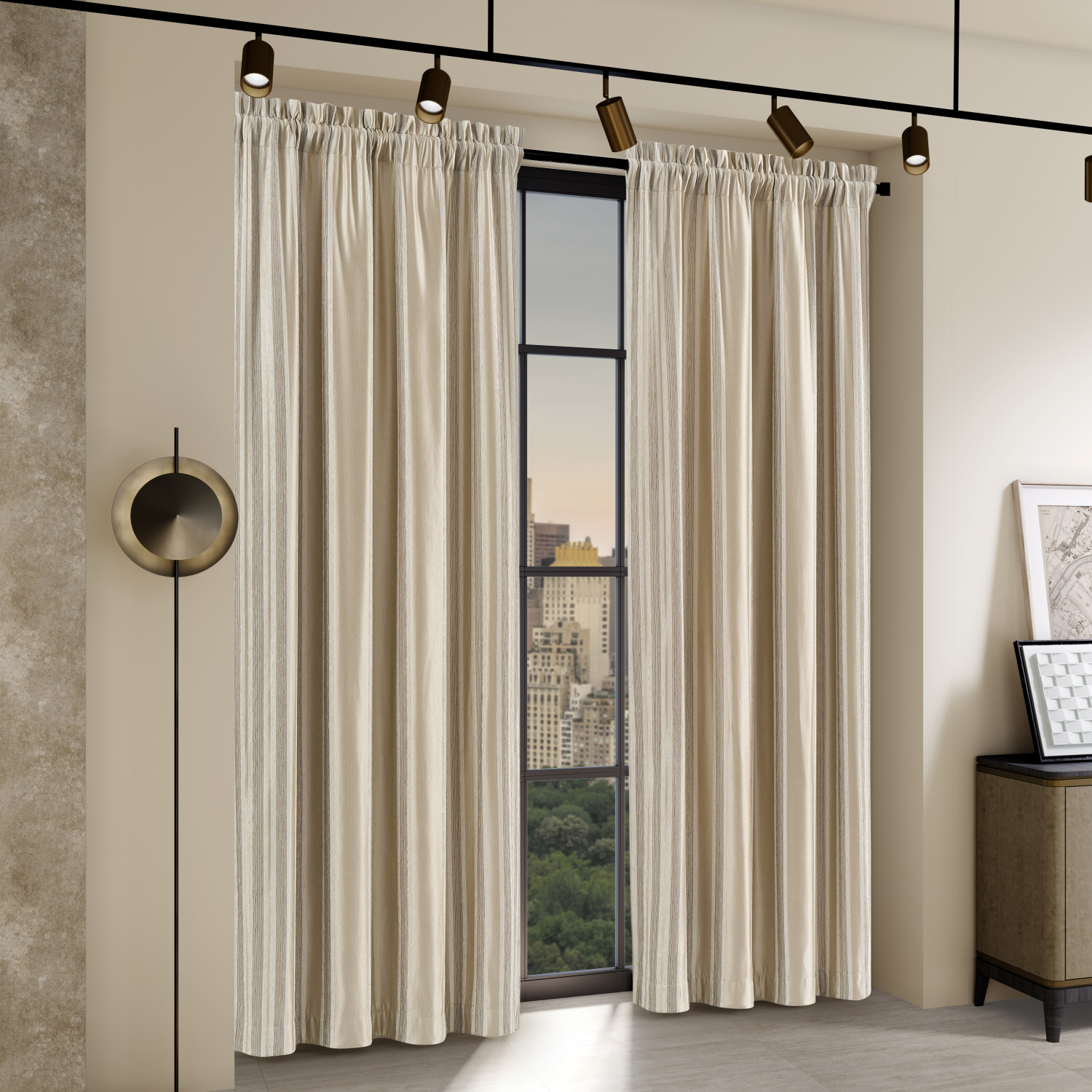 Almond 84inch Window Panel Pair