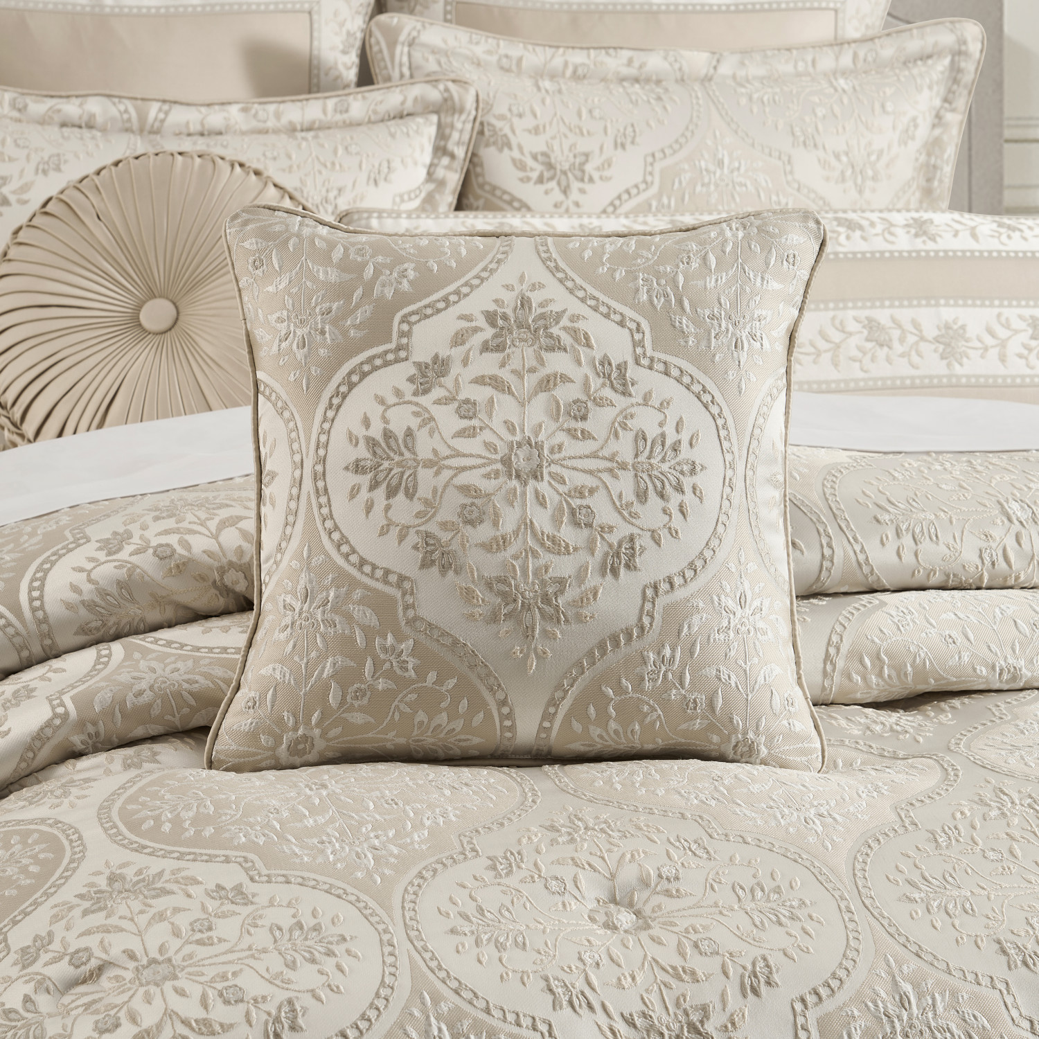 Ivory 20inch Square Decorative Throw Pillow