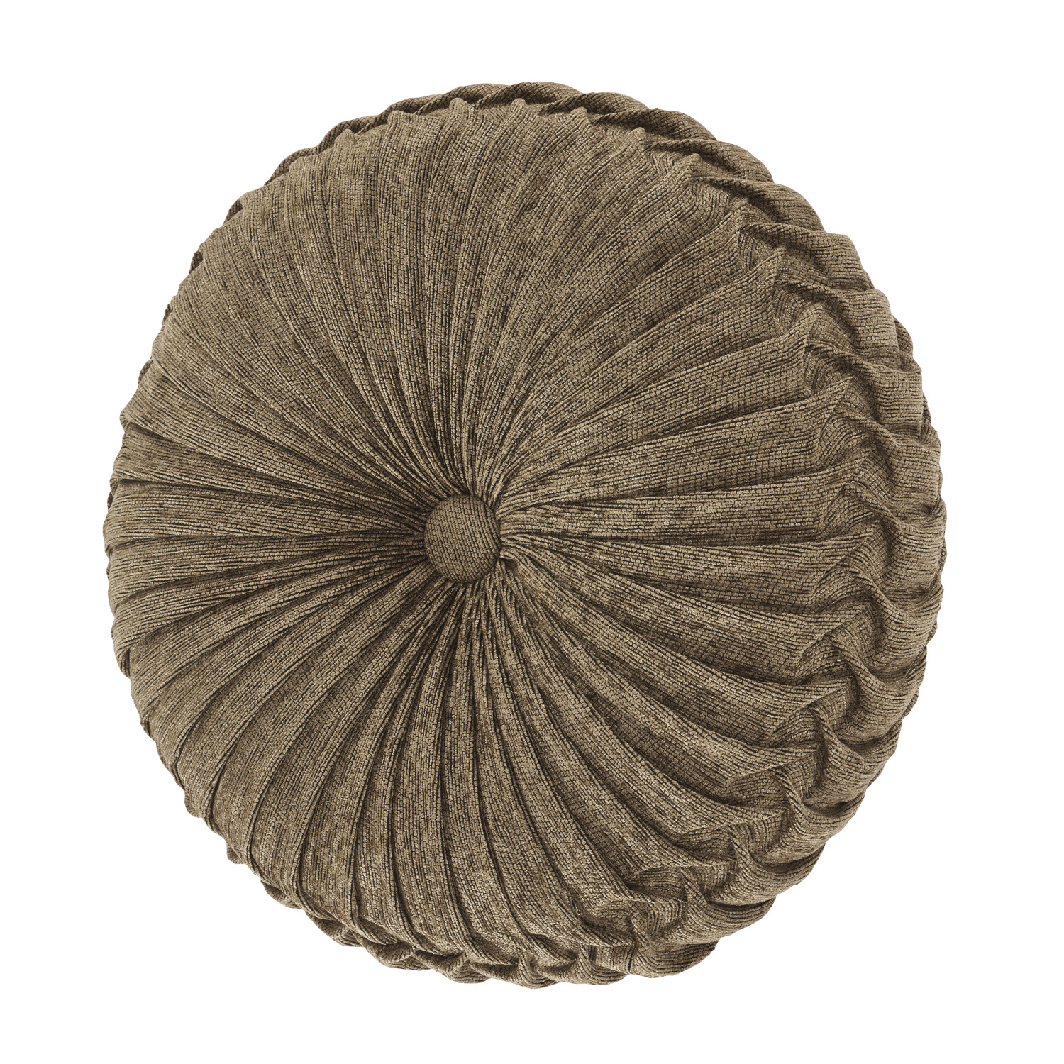 Beige Tufted Round Decorative Throw Pillow